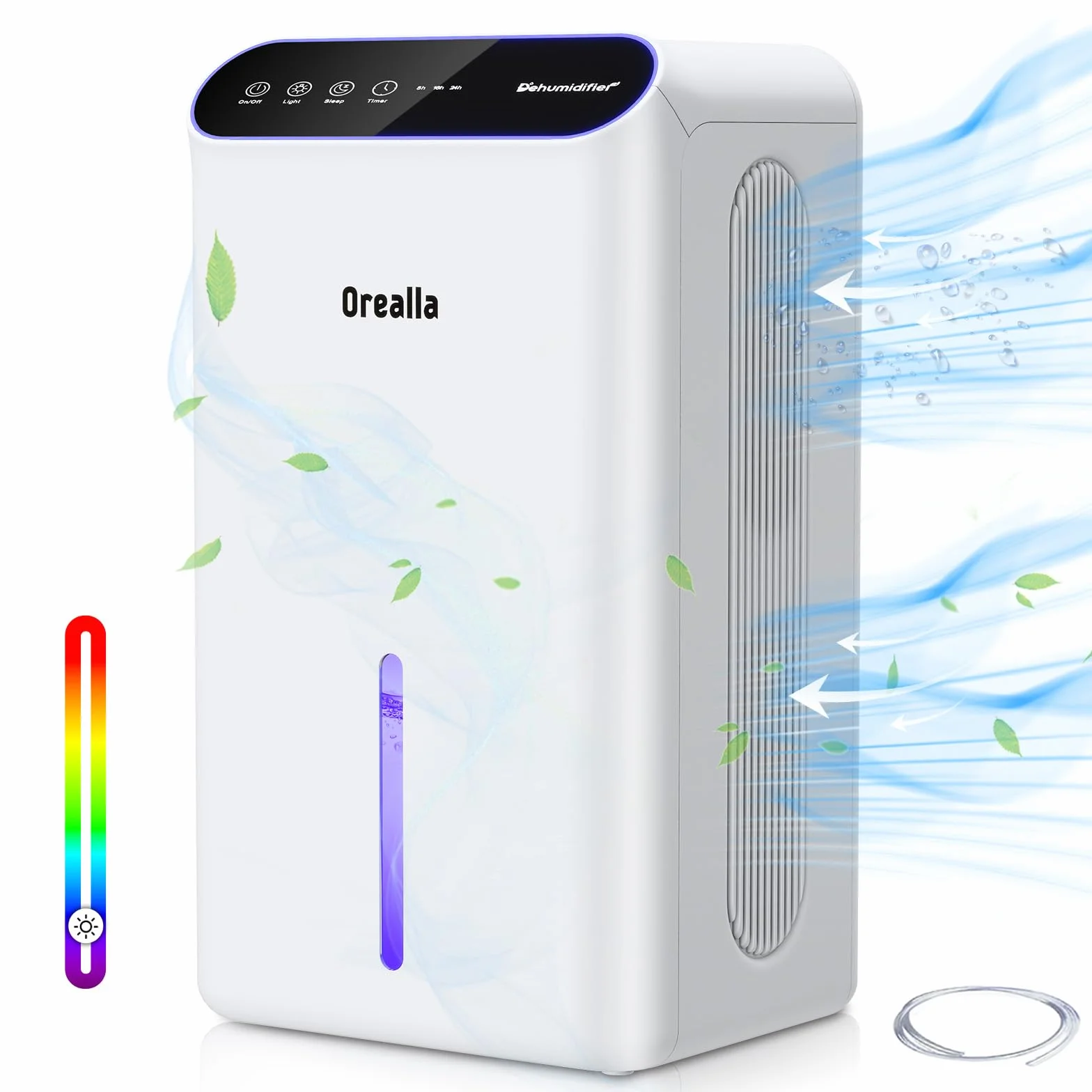 Deshumificador Eléctrico 2.5L con Temporizador 24H Modo Sueño Pantalla LCD para Baño Sótano Salón