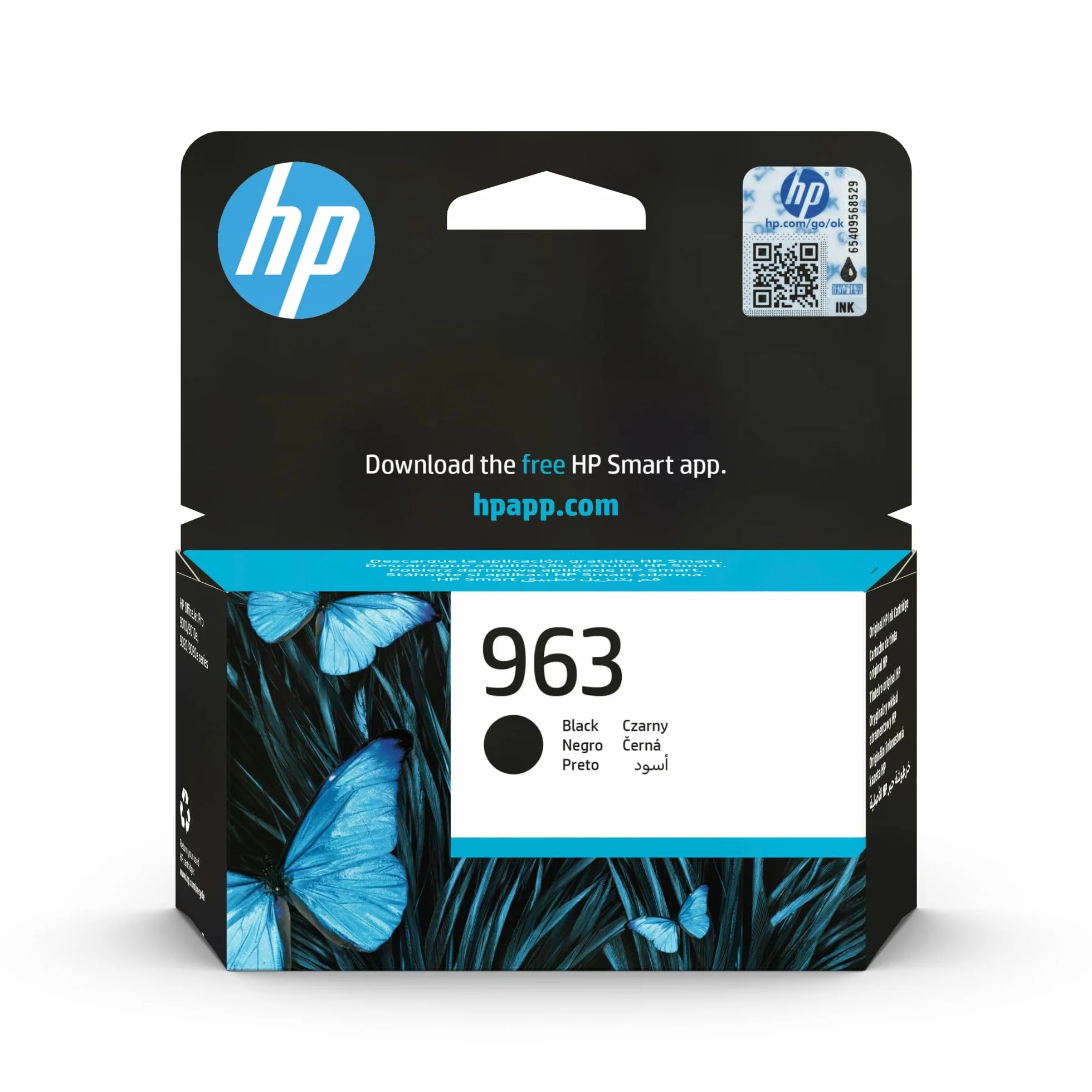 HP 963 3JA26AE, Negro, Cartucho de Tinta Original, compatible con impresoras de inyección de tinta HP OfficeJet Pro Series 9010, 9020
