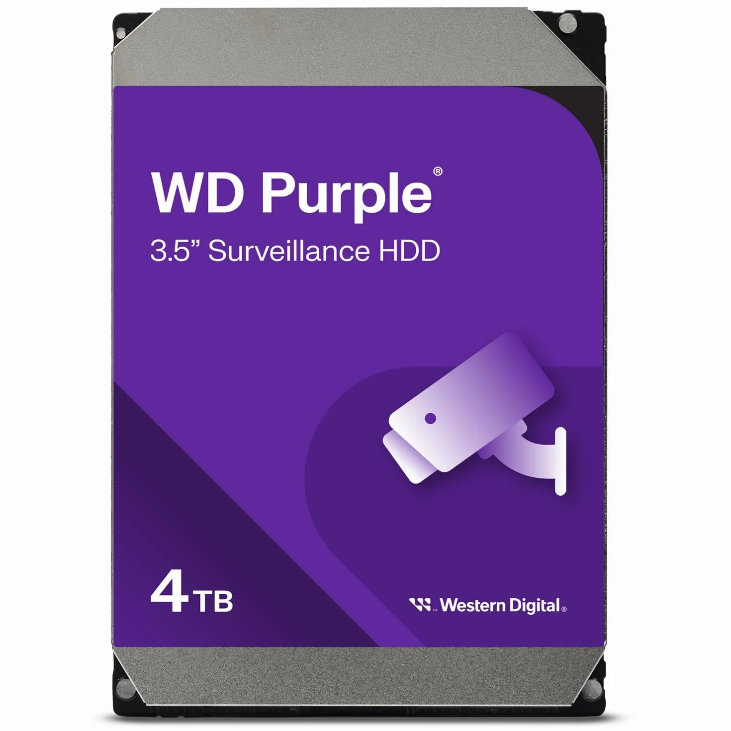 Western Digital WD Purple 4TB para videovigilancia - 3.5 pulgadas SATA 6 Gb/s disco duro con tecnología AllFrame 4K - 180TB/yr, 64MB Cache, 5400rpm - WD40PURZ