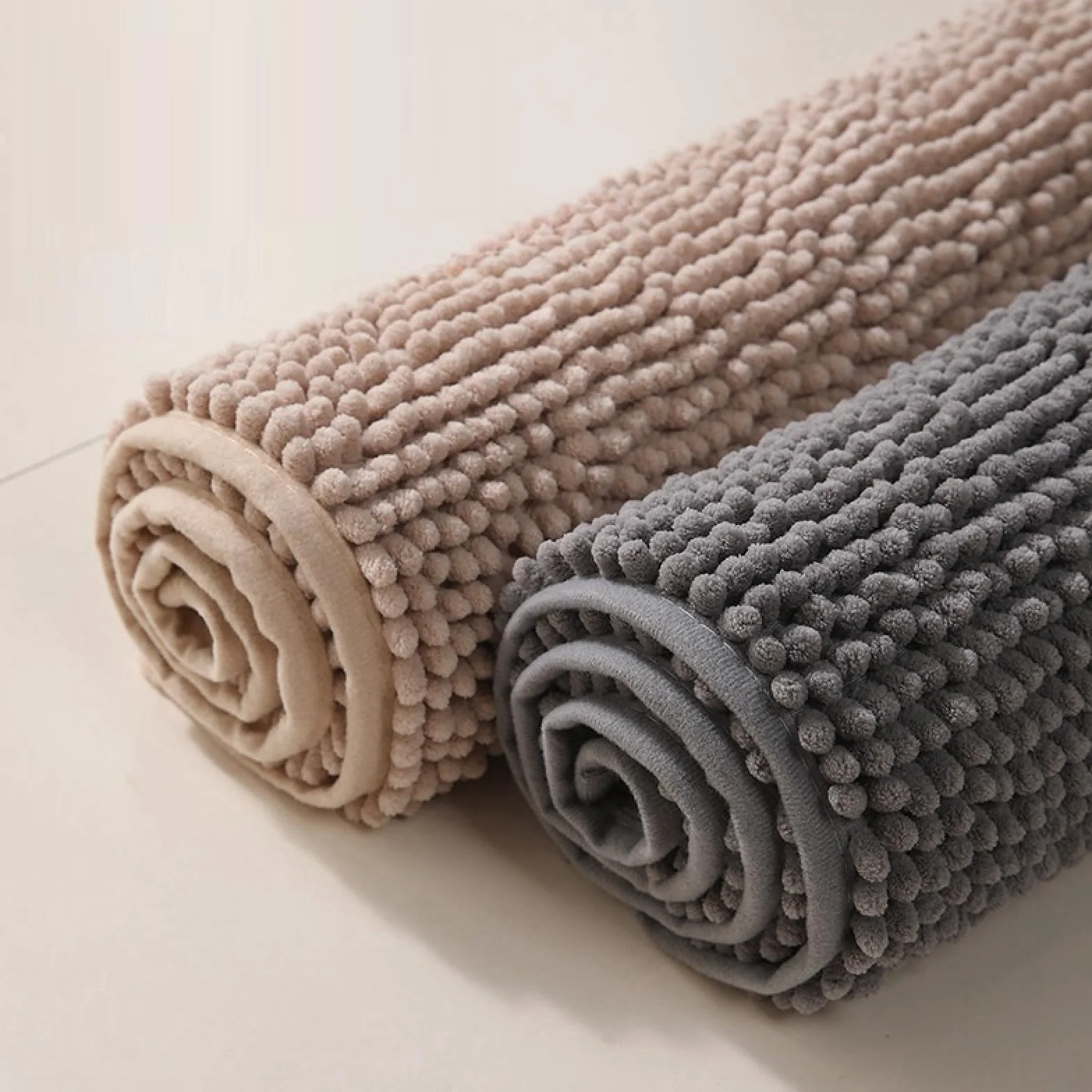 Flintronic Alfombra de Baño Antideslizante Microfibra Chenille 40x60cm Gris