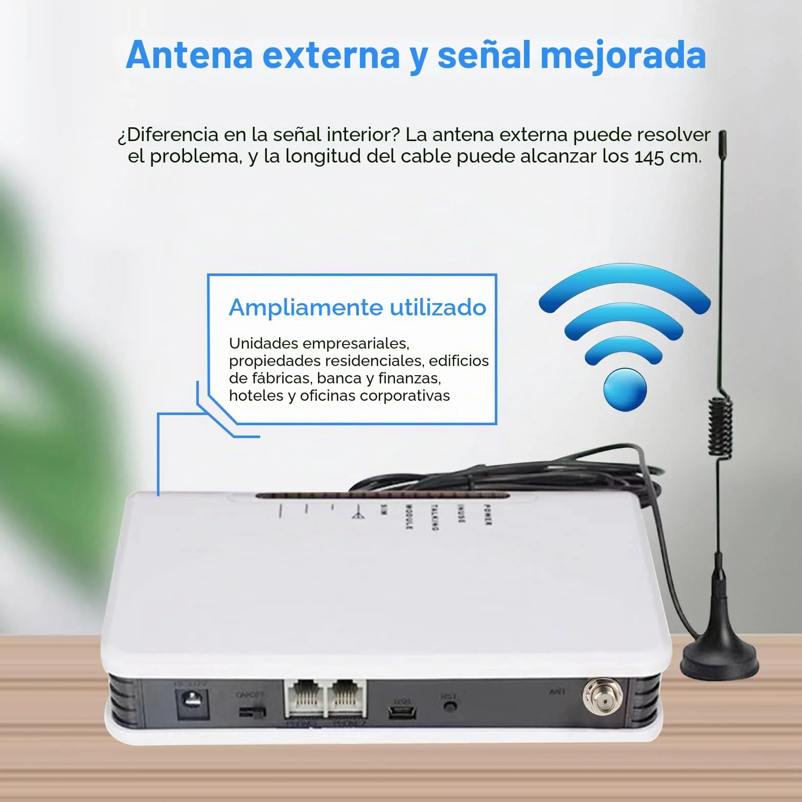 Terminal Inalámbrico Fijo, Inalámbrico a Caja de Teléfono con Cable gsm el Trabajo de 24 Horas Puede Conectar la Antena del Registrador de Alarma de la Caja del Teléfono(Blanco)