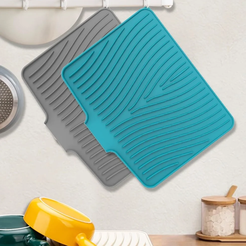Alfombrilla de silicona para secar platos antideslizante resistente al calor 50 x 43 x 2 cm