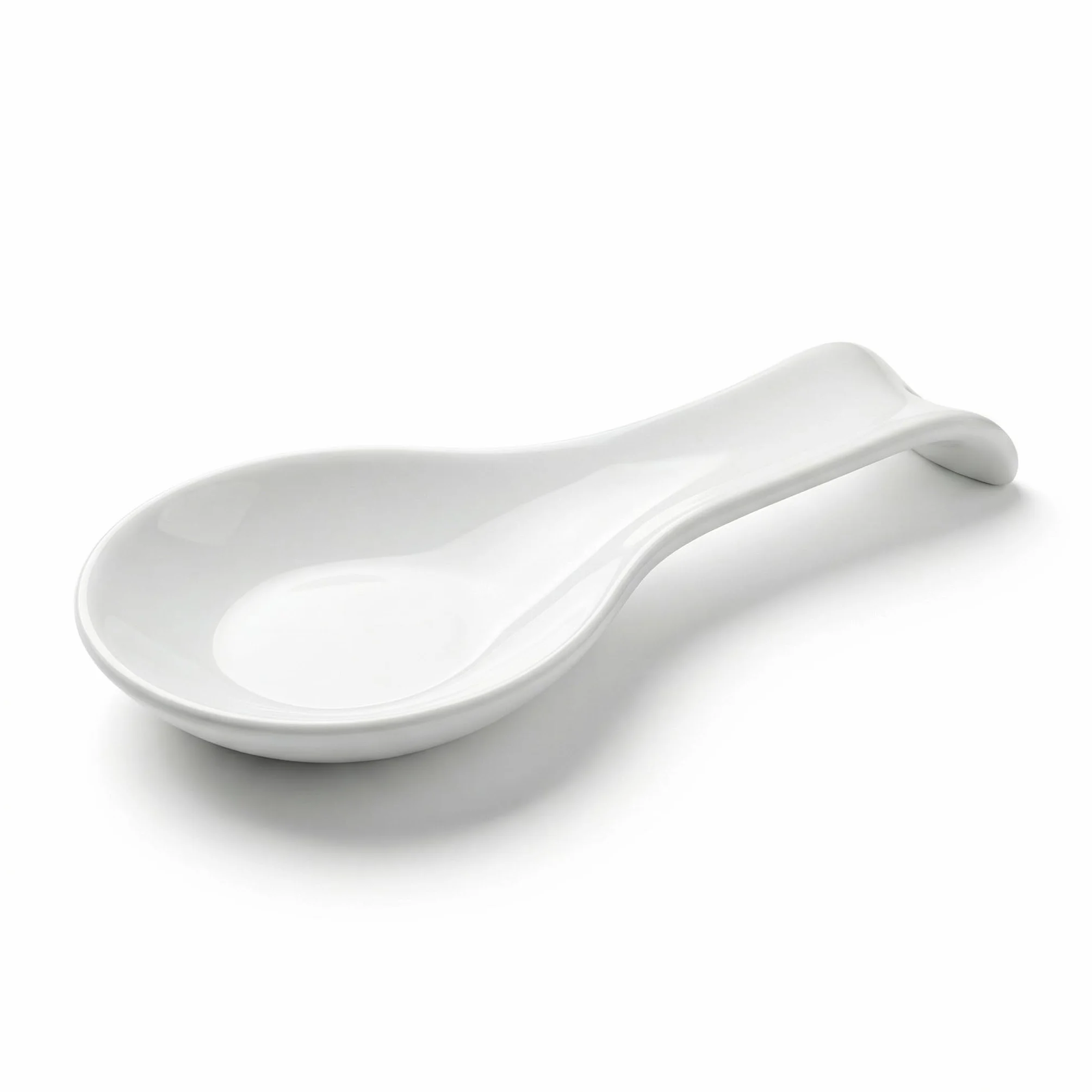 Reposa Cucharas de Cerámica Blanca XL Diseño Ovalado Soporte Térmico para Cucharones y Espátulas Higiénico Moderno Apto para Lavavajillas