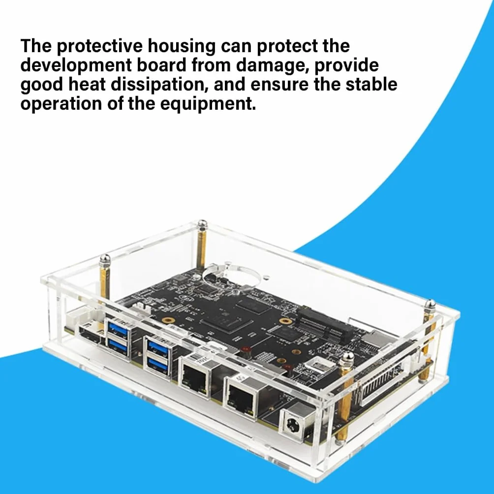 Caja acrílica con ventilador para Banana Pi para BPI F3 Board Case Transparentemente