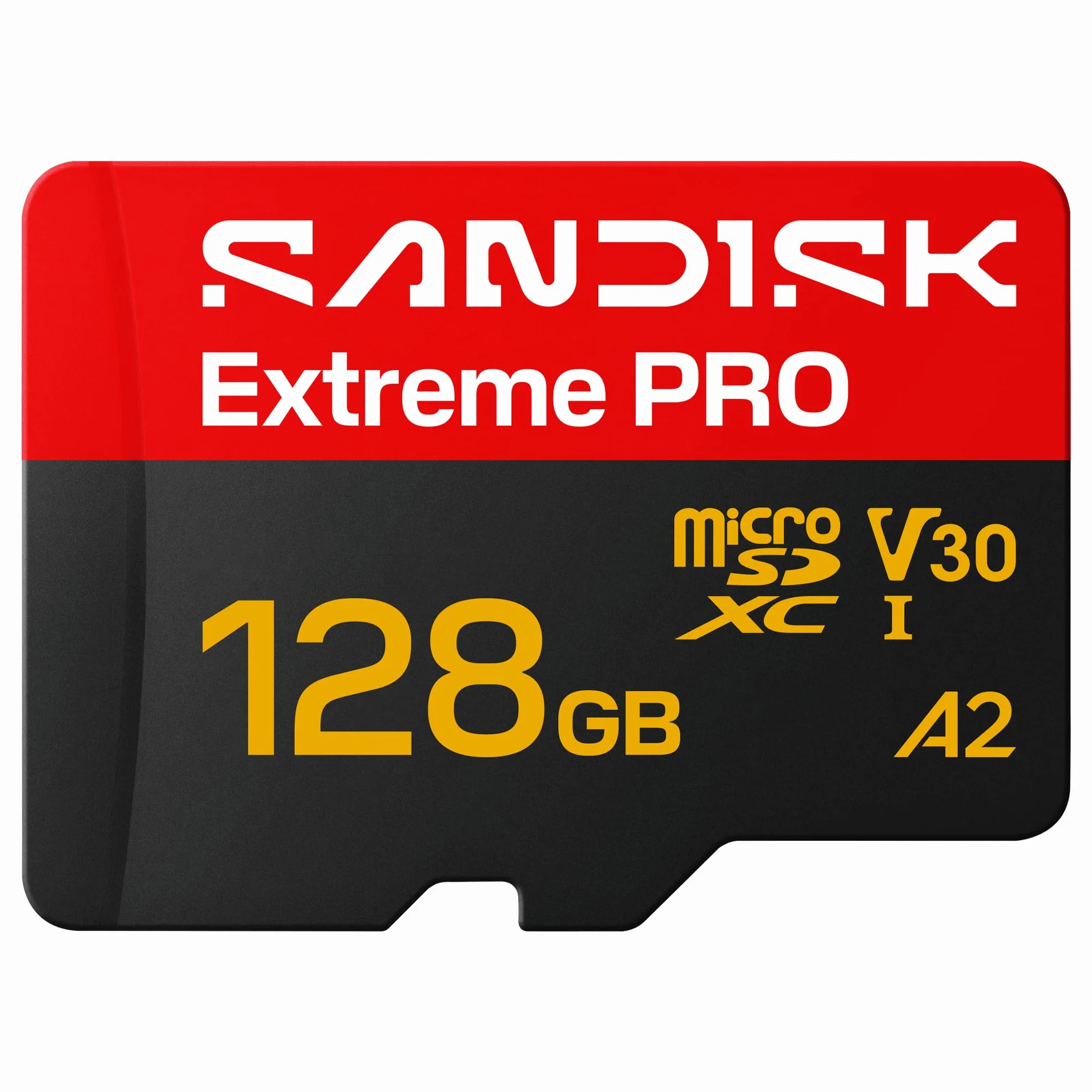SANDISK Extreme Pro microSDHC Tarjeta UHS-I + SD Adapter, 128 GB (velocidades de Lectura de hasta 250 MB/s y velocidades de Escritura de hasta 120 MB/s, 5K, 3K, 4K UHD, C10, V30, U3, A2)