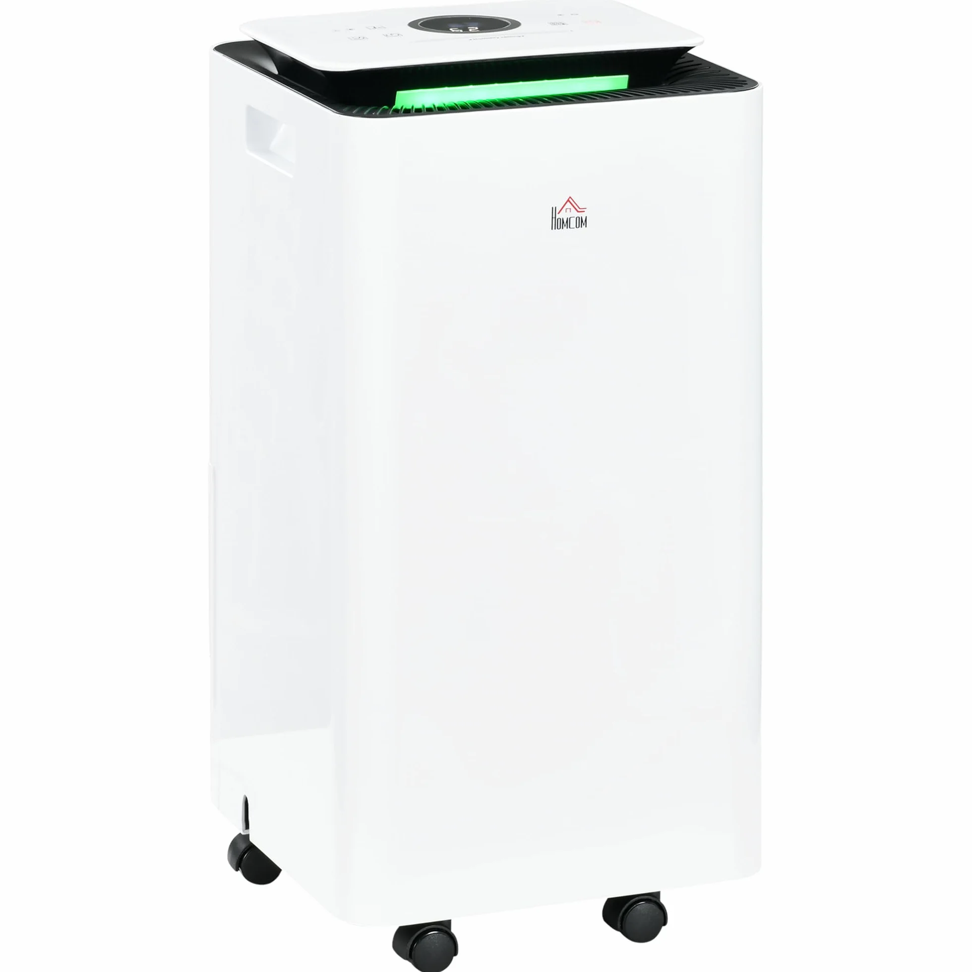 HOMCOM Deshumidificador Eléctrico 12L/día 2,5L Silencioso 5 Modos 2 Velocidades LED Temporizador Blanco 10-25m²
