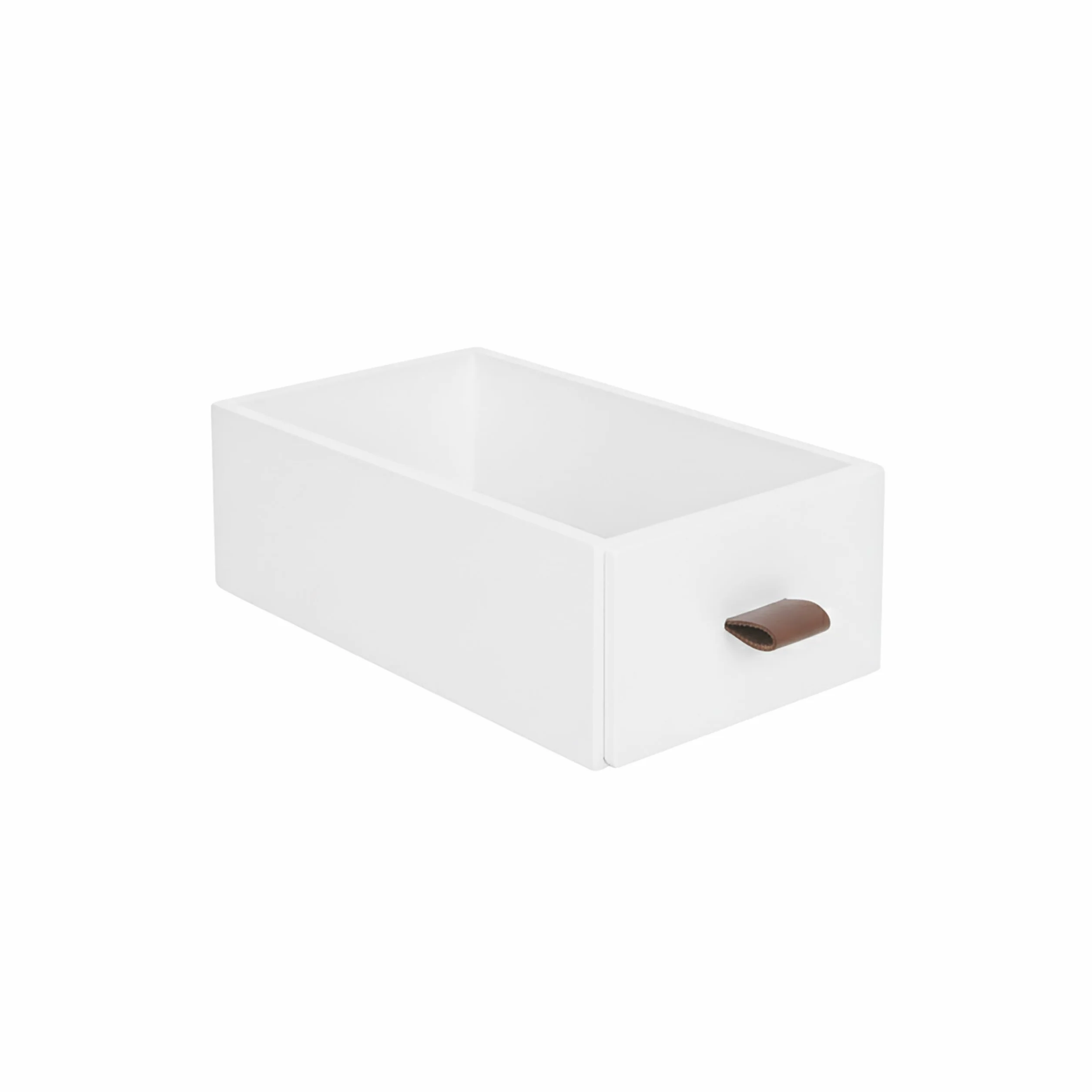 Relaxdays Caja con Cajones de Bambú y MDF, 3 Cajones, Organizador de Escritorio, 15x25x20 cm, Natural/Blanco