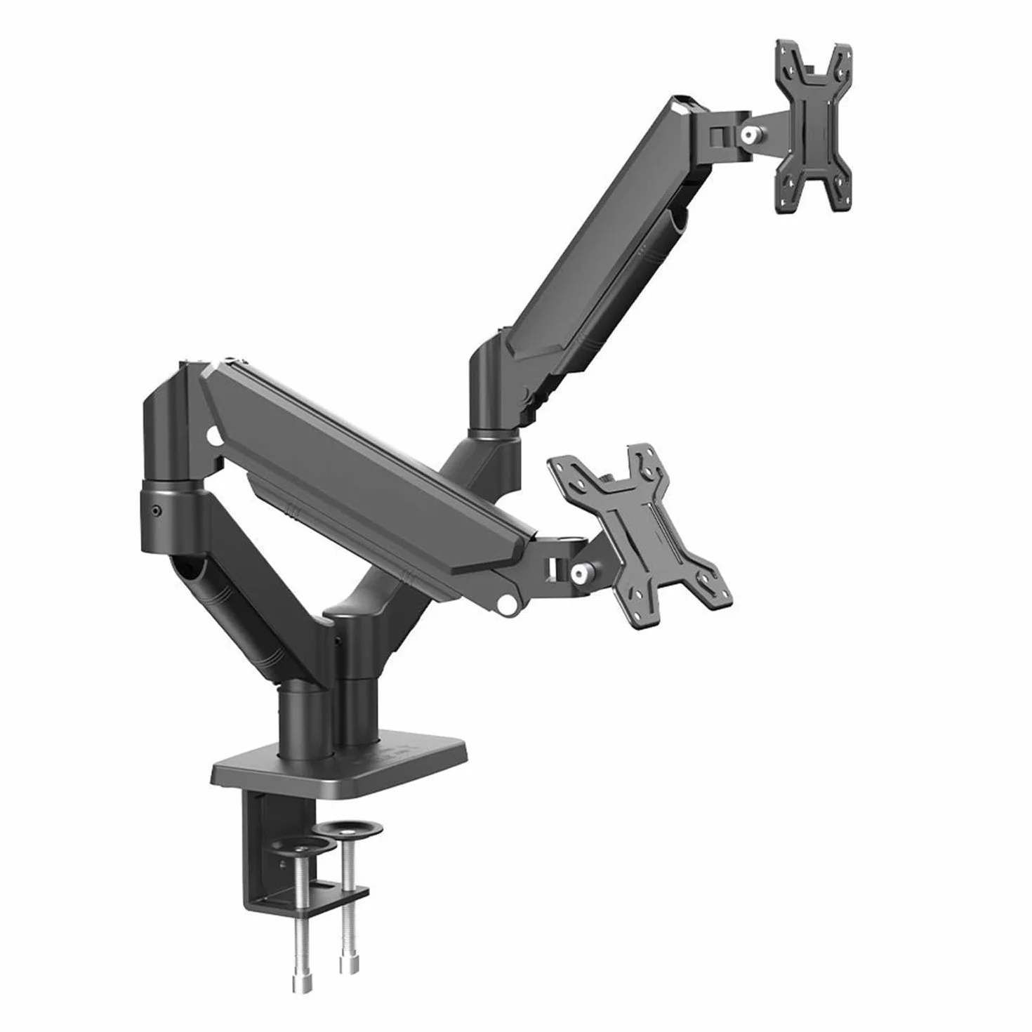 Brazo Monitor Doble，Adecuado para Monitores Led/LCD De 13 a 32 Pulgadas, Cada Brazo Soporta Un Máximo De 10 Kg, Puede Girar 360° y Voltearse 180°, Altura Ajustable, Vesa 75/100 Mm, Color Negro