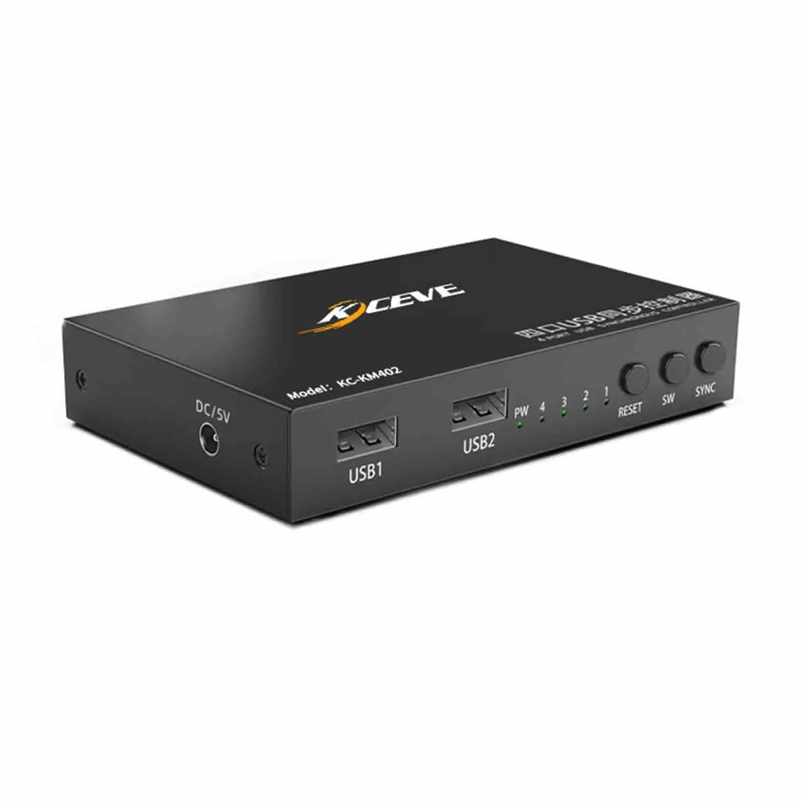 Conmutador/Distribuidor KVM - Sincronizador USB De 4/8 Puertos con Puerto De Alimentación. Múltiples Computadoras Y Teléfonos Celulares Comparten El Control del Mouse Y El Teclado(4 Ports)