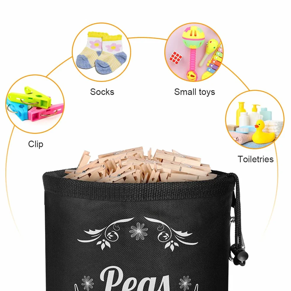 Vicloon Bolsa Impermeable para Pinzas de Ropa, Organizador de Almacenamiento