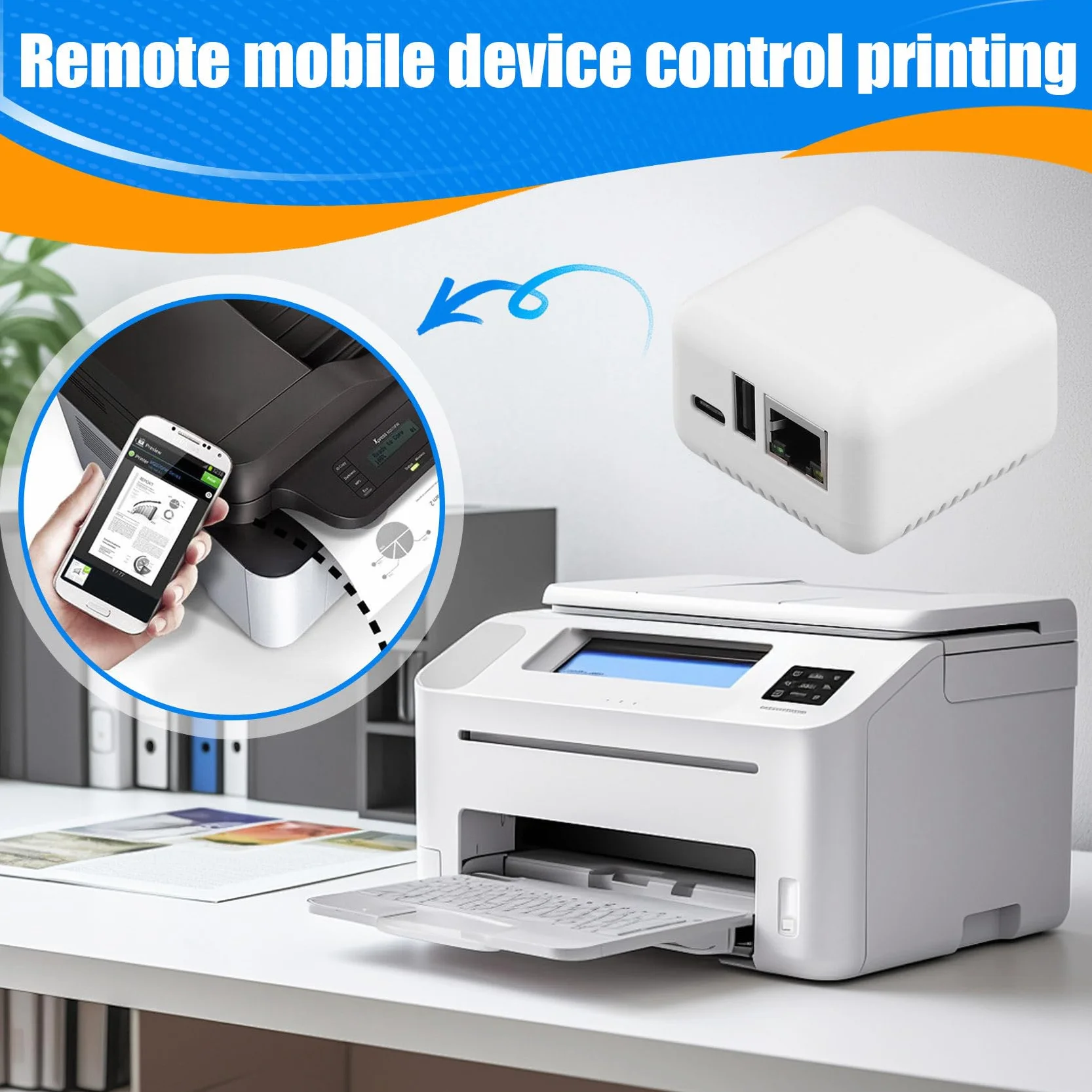 Servidor de Impresión Mini P330 con Conexión por Cable USB 2.0, Fácil Impresión, Servidor de Impresión Mini NP330 con Impresión en la Nube