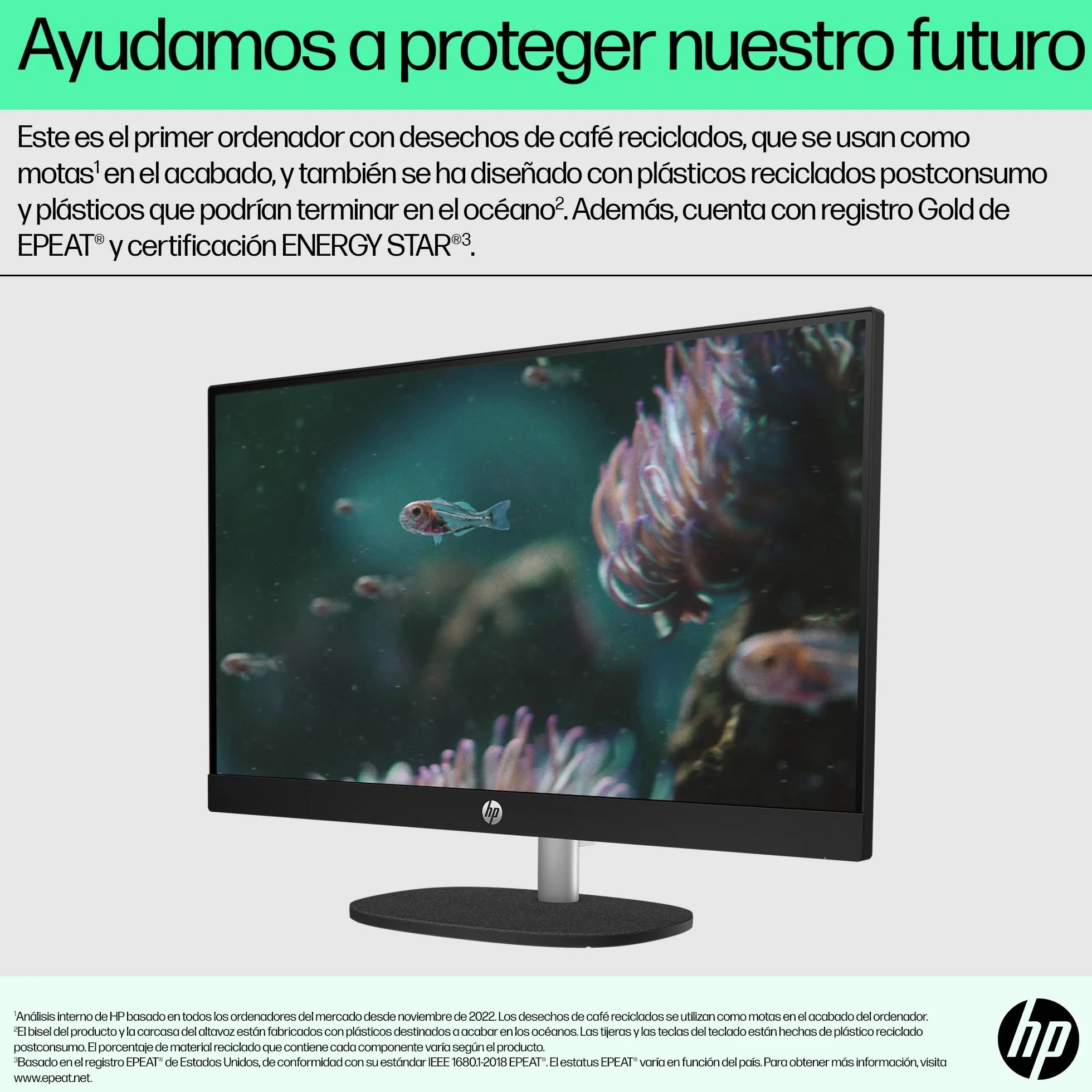 HP All-in-One 27-cr0062ns, PC Todo en Uno 27” FHD, AMD Ryzen 7 7730U, 16GB RAM, 512GB SSD, AMD Radeon Graphics, Cámara HD, Wi-Fi, Teclado y Ratón Inalámbricos, Sin Sistema operativo, QWERTY Español