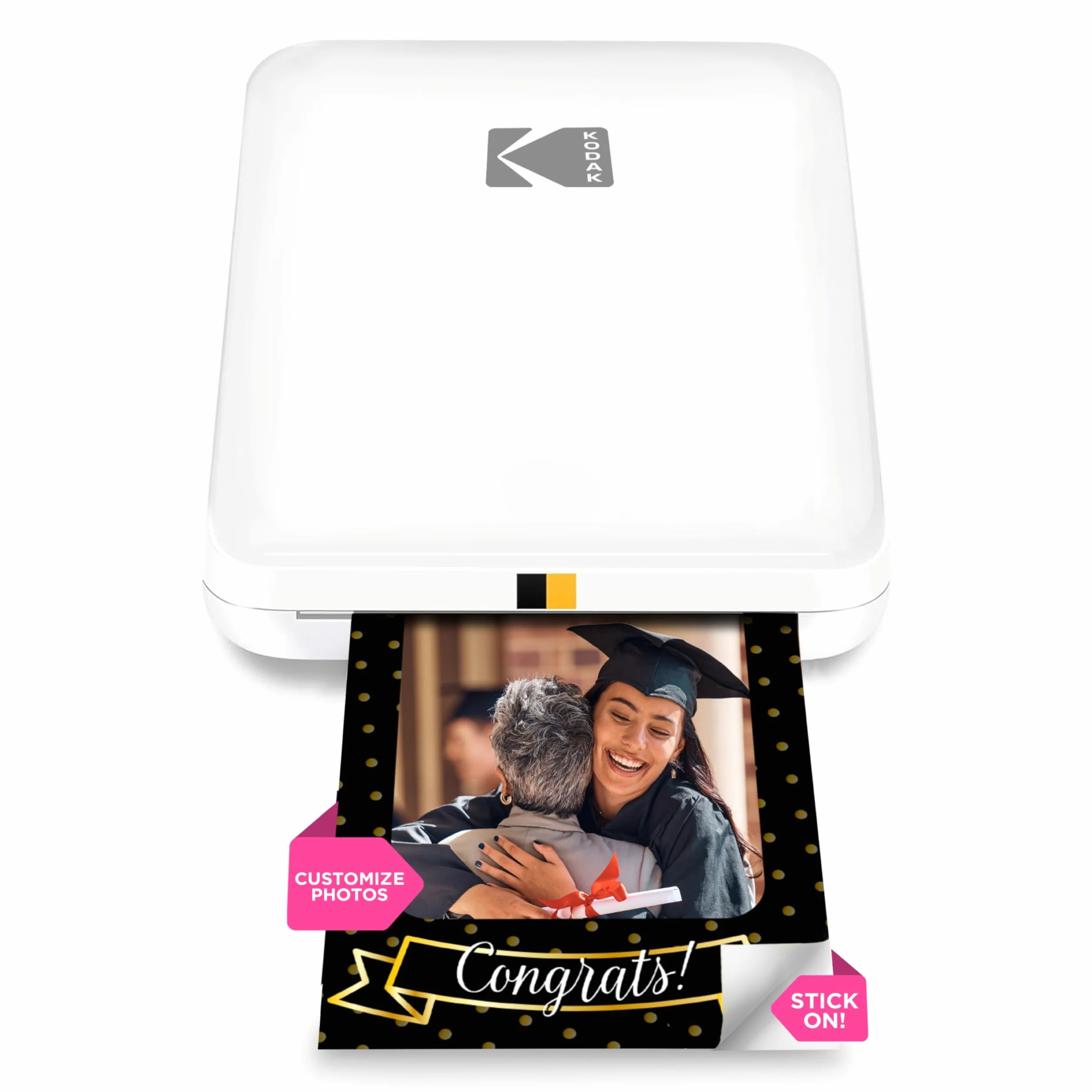KODAK Step Slim Impresora Impresora de Fotos instantánea para Smartphone móvil inalámbrica a Color, portátil y Elegante; Imprime Fotos Zink de 2x3 (5,1x7,5 cm), Blanco