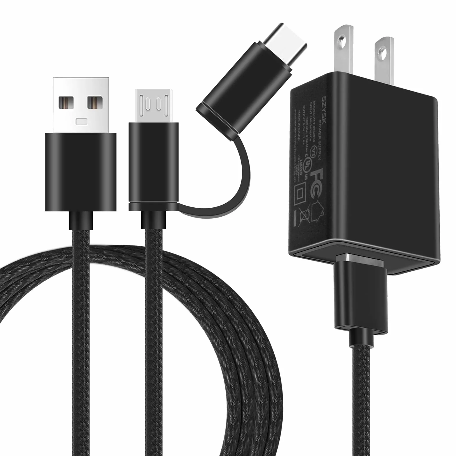 Bose - Cable de carga USB C y micro cargador para altavoz SoundLink Color I, II, III, Mini 2 II, Micro, Revolve Plus, QC, 700 (6.6 pies)