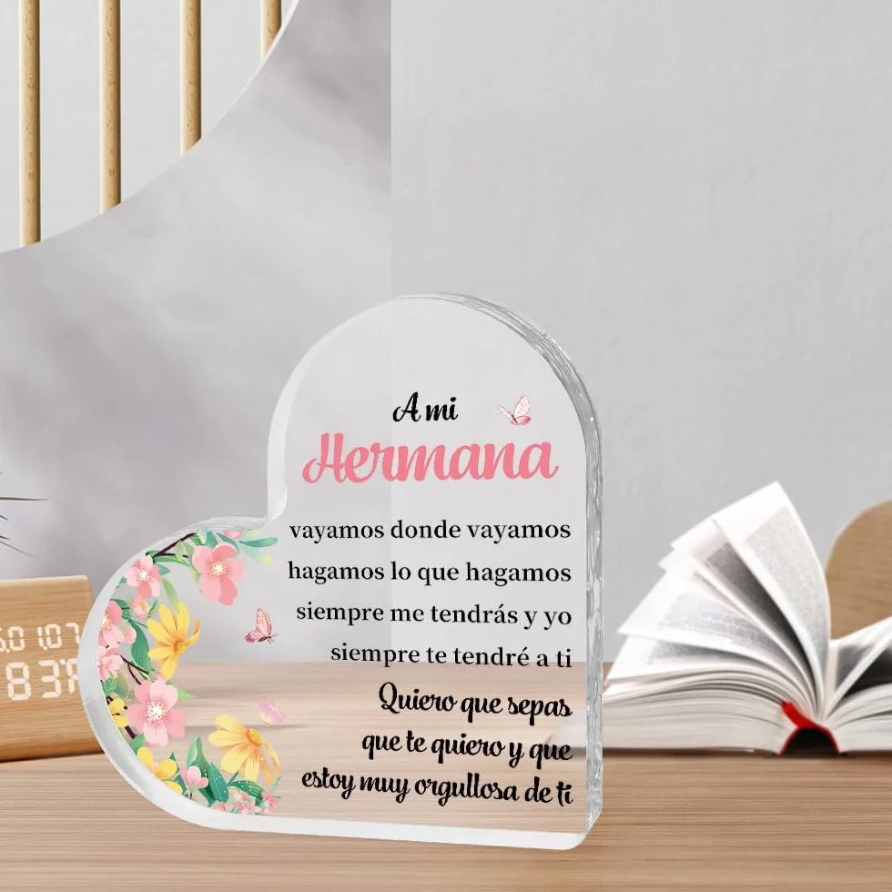 Regalos Navidad Mujer Corazón Acrílico para Hermana Regalo Original Amigo Invisible