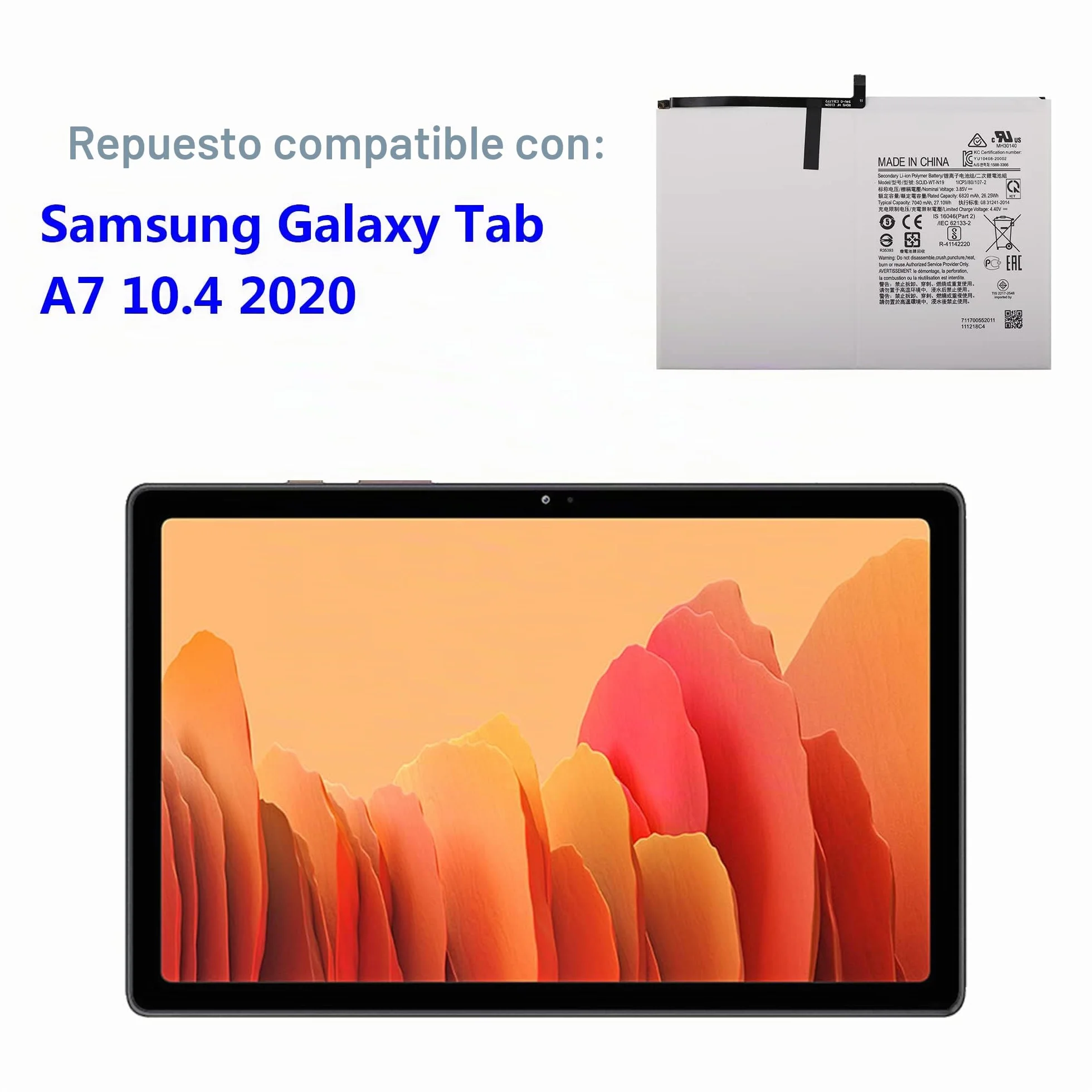 Batería SCUD-WT-N19 compatible con Galaxy Tab A7 10.4 2020 SM-T500 T505 con herramientas