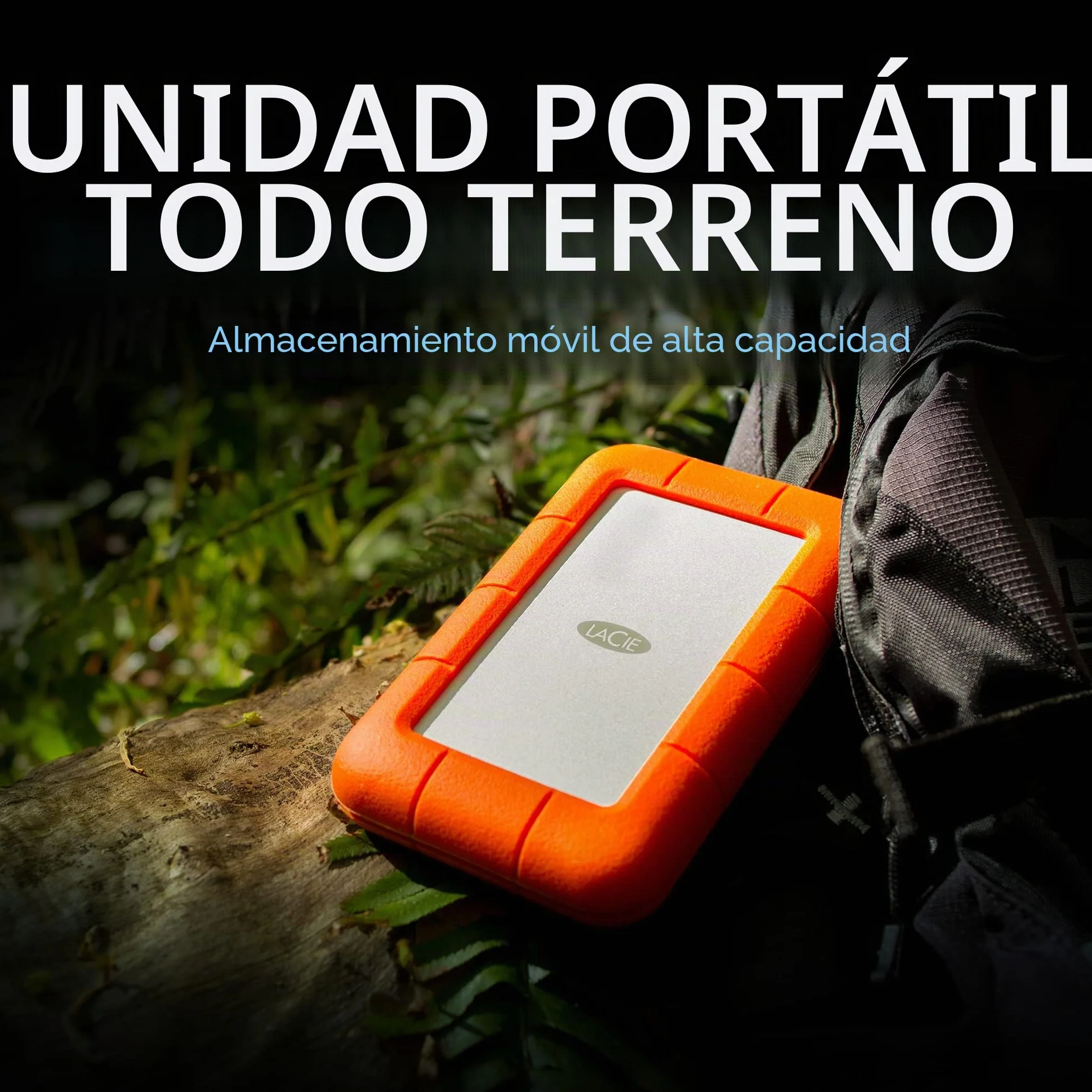 LaCie Rugged USB-C 4TB — antigolpes, USB‑C Disco duro externo portátil 2,5", para Mac y Windows — incluye Rescue Data Recovery