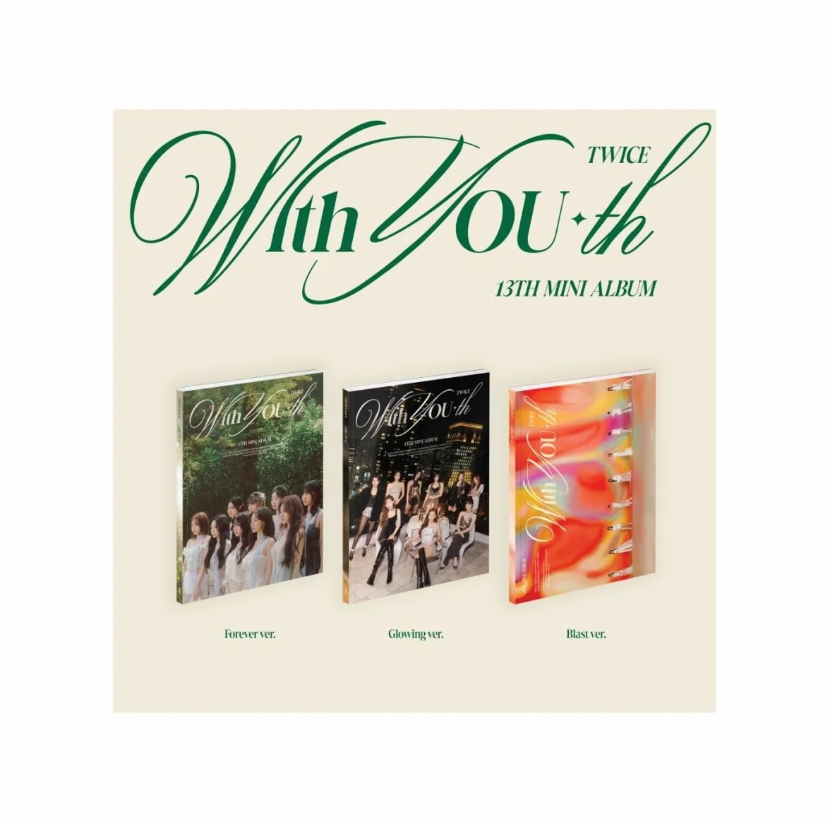Dreamus TWICE With YOU-th 13º mini álbum CD versión brillante póster plegado JYPK1761