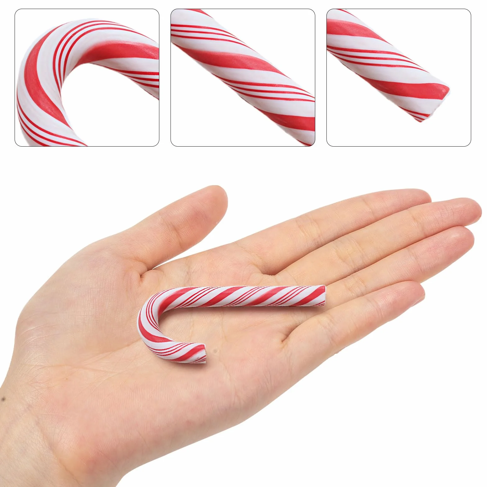MINI bastones de caramelo decoración Navidad 50 piezas adorno árbol colgantes sin agujero