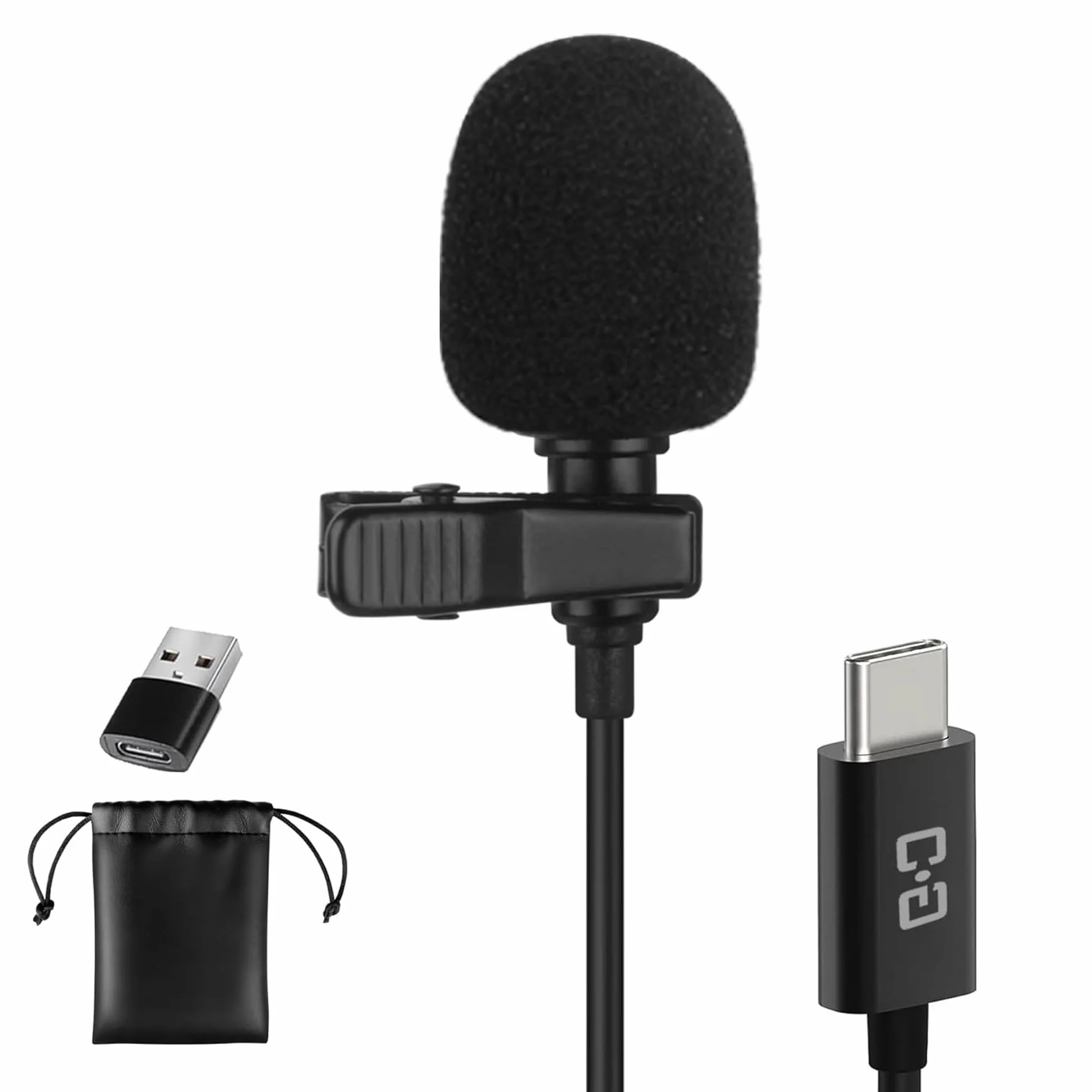 Micrófono Lavalier USB C, micrófono de Condensador Omni para iPhone 17/16/15, Samsung, Google, Oneplus, con USB-A para computadora y portátil, 6.6 pies, micrófono de Solapa Externo para Youtube