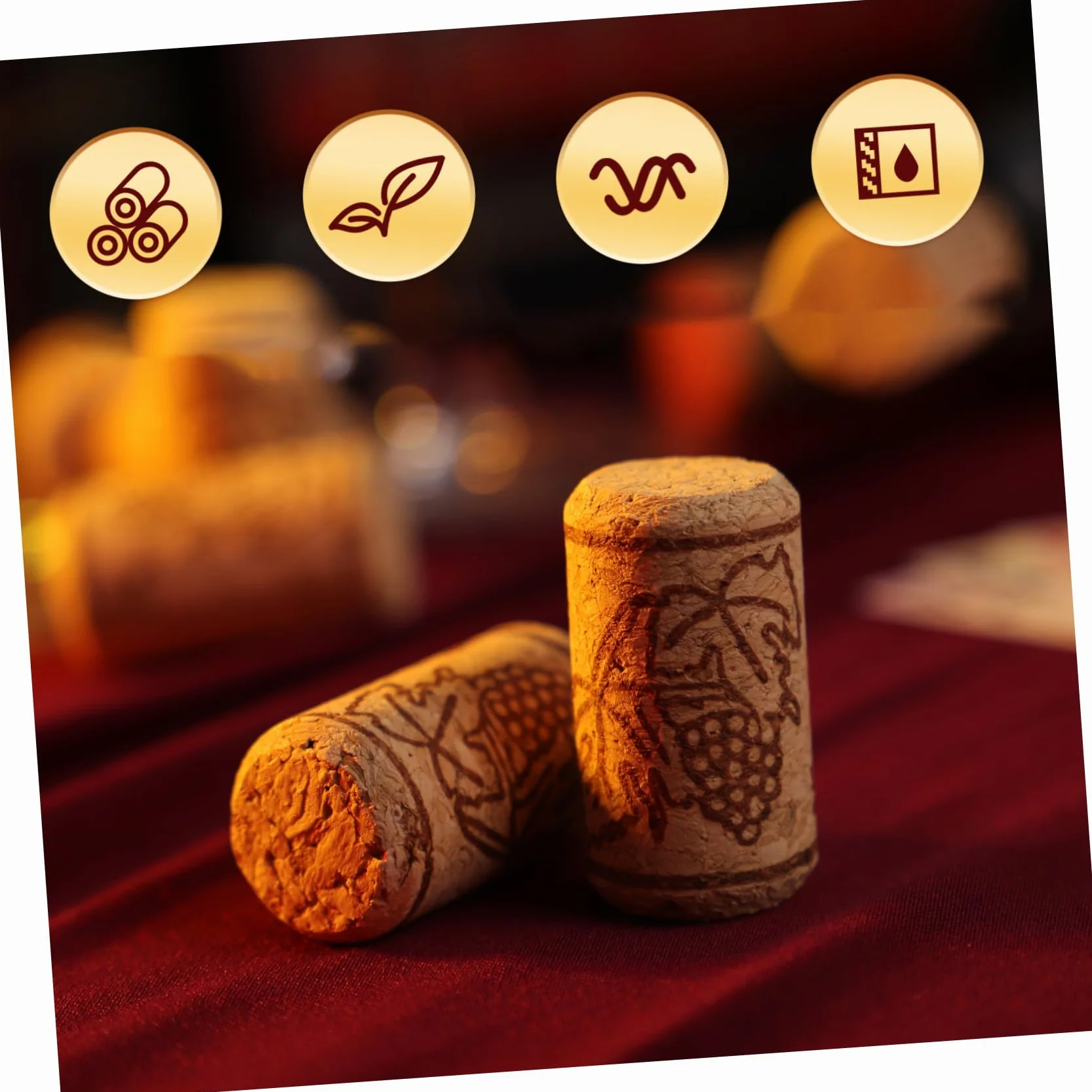 Corchos de Vino Naturales Tapones de Botella 100 unids 2.1 x 4 cm