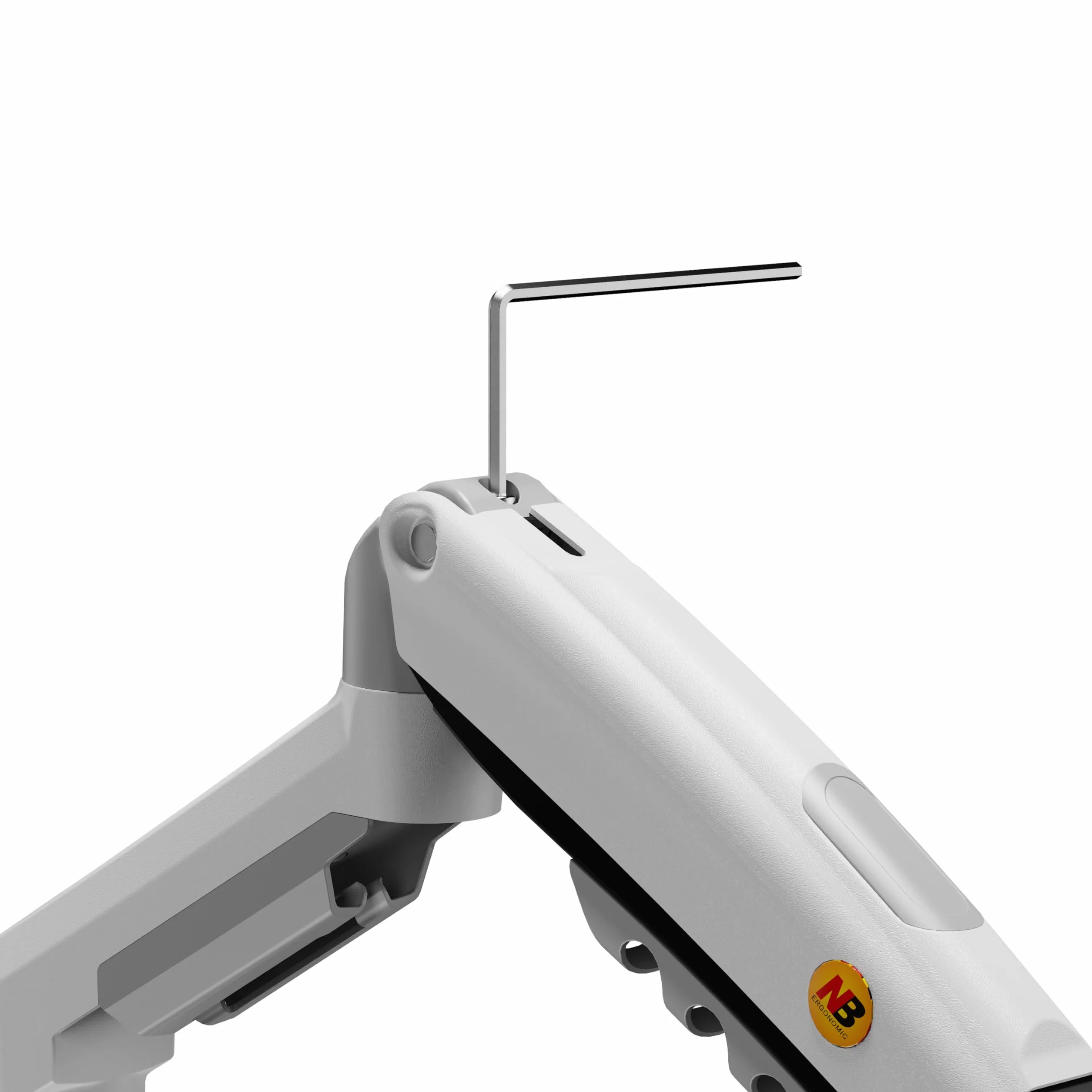 Soporte de Escritorio con Resorte de Gas para Pantallas LCD de 17″-32″, Blanco, VESA 75 mm y 100 mm, rotación de 360°, para un Peso de 2 a 9 kg