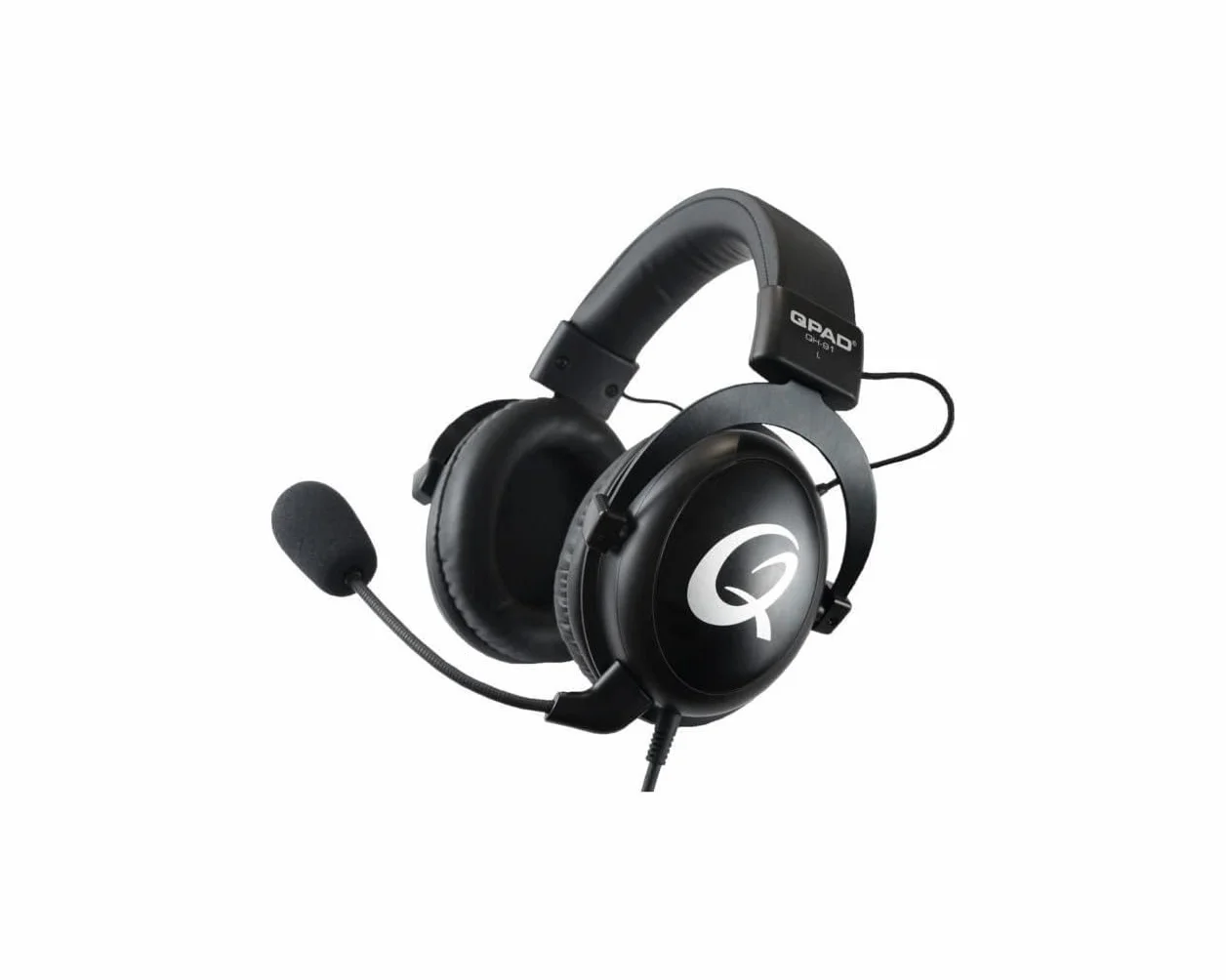 QPAD QH-91 Pro Gaming Premium Headset, Auriculares para Jugadores de PC con Sonido estéreo de 53 mm, Negro