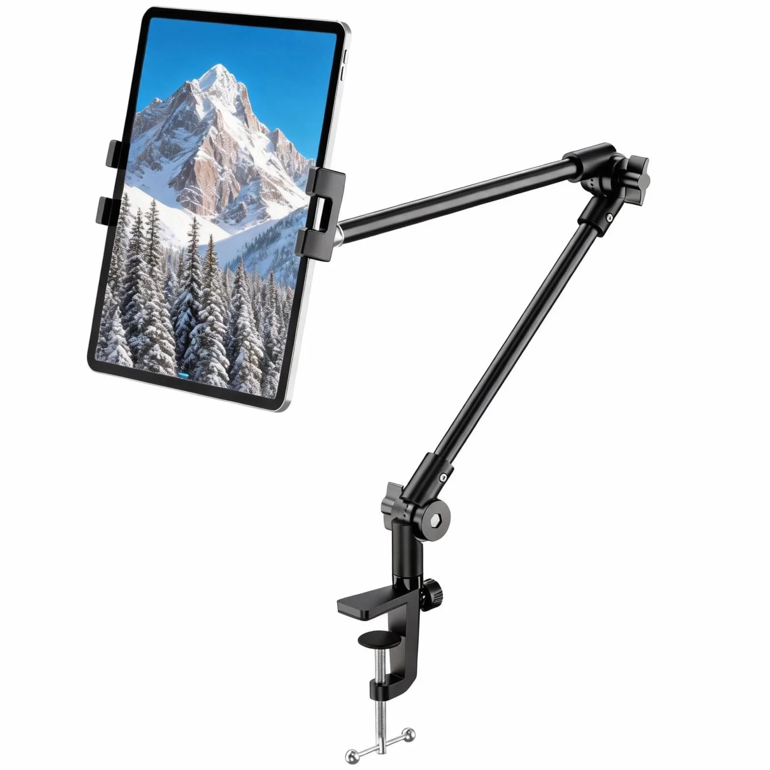 Soporte para Tableta con Soporte de Trípode para iPad de 360°, 68.5cm Soporte para Cámara Web de Brazo Largo para Escritorio, para Dispositivos de 4.7"-13", iPad Pro 12.9 Air Mini, Galaxy Tabs, Nexus