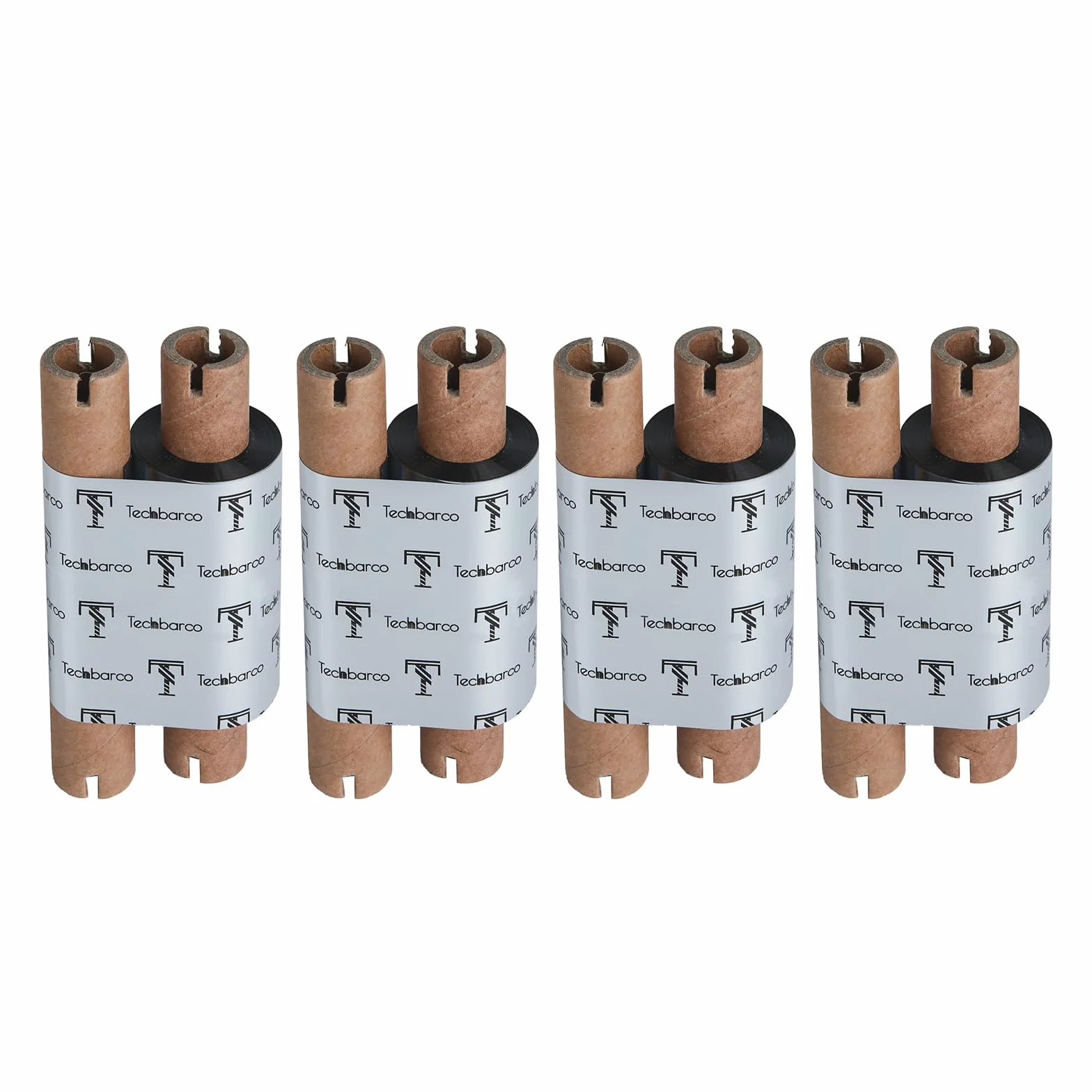 4 rollos de cintas de transferencia térmica de escritorio de 64 mm x 74 m, cera mejorada premium, núcleo de 0.5 pulgadas, con carrete vacío, para impresora de escritorio Zebra
