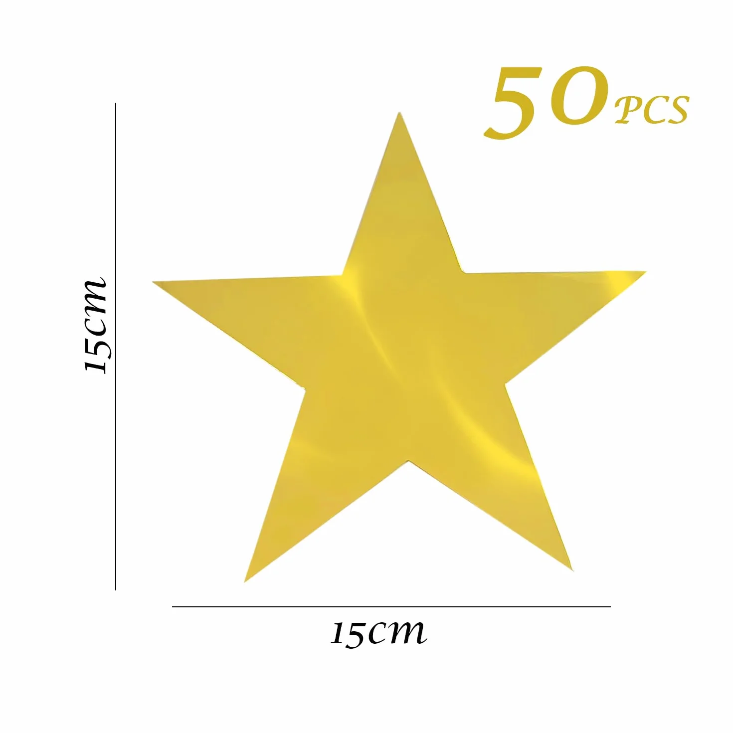 50 Estrellas Doradas de Cinco Puntas Decoraciones Papel Cartón Accesorios Fiesta