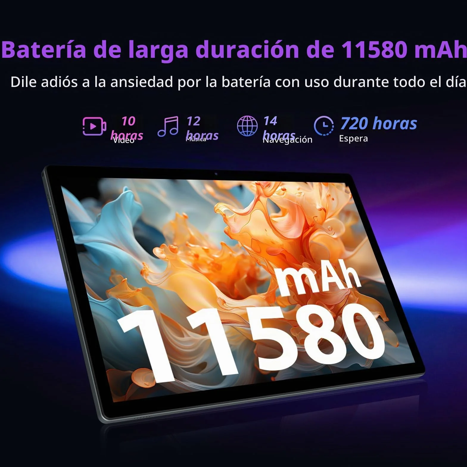 Tablet 14 Pulgadas Android 15 Tableta 2K FHD 36GB+512GB/TF 2TB, Octa-Core, 11580mAh, Dual SIM 4G LTE+5GWiFi, 4 Altavoces/GPS/13MP Cámara/BT5.0 Funda/Pen, Gris