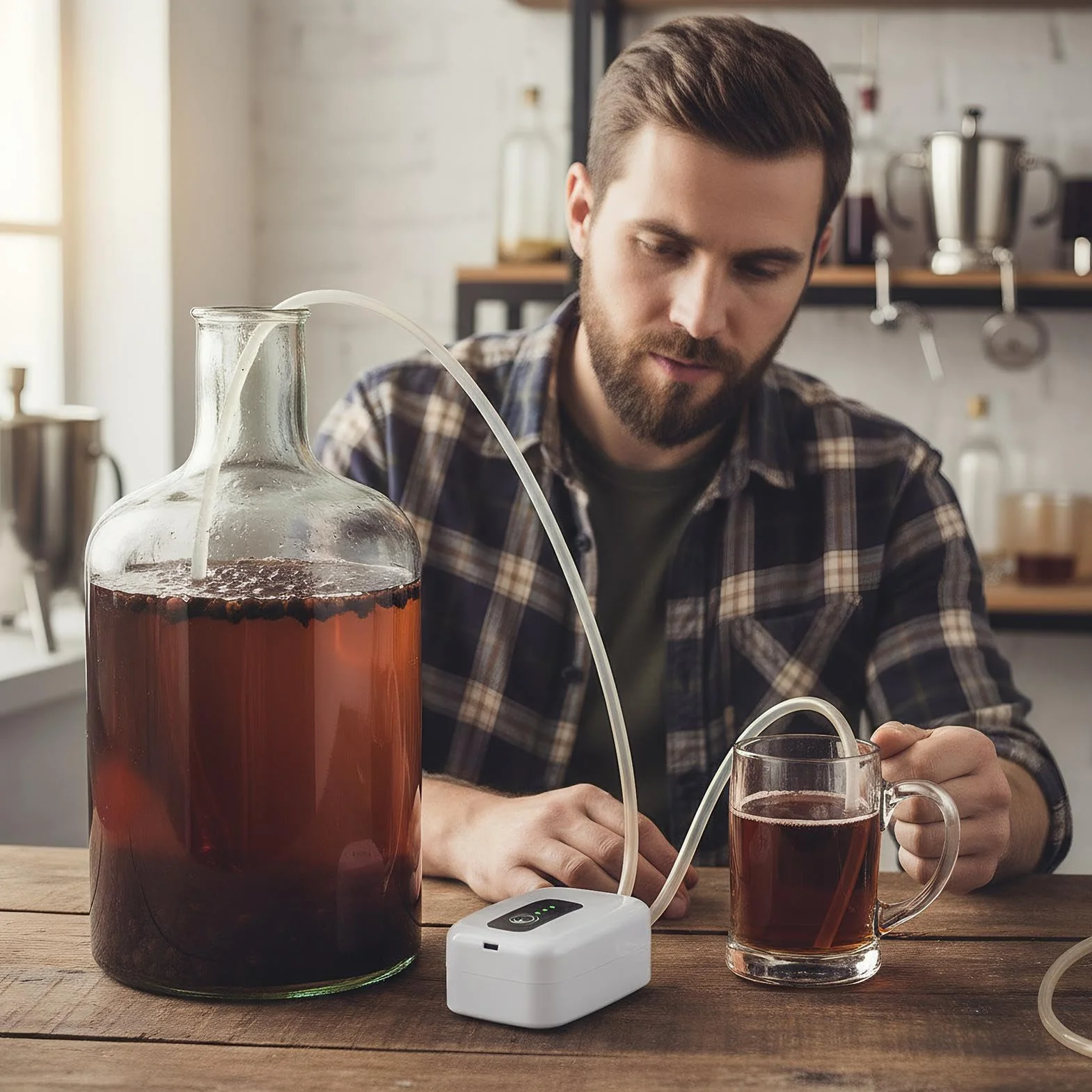 Kit Bomba De Sifón para Vino | Equipo Desmontable para Elaboración Casera - Bomba Transferencia Sifón Automático