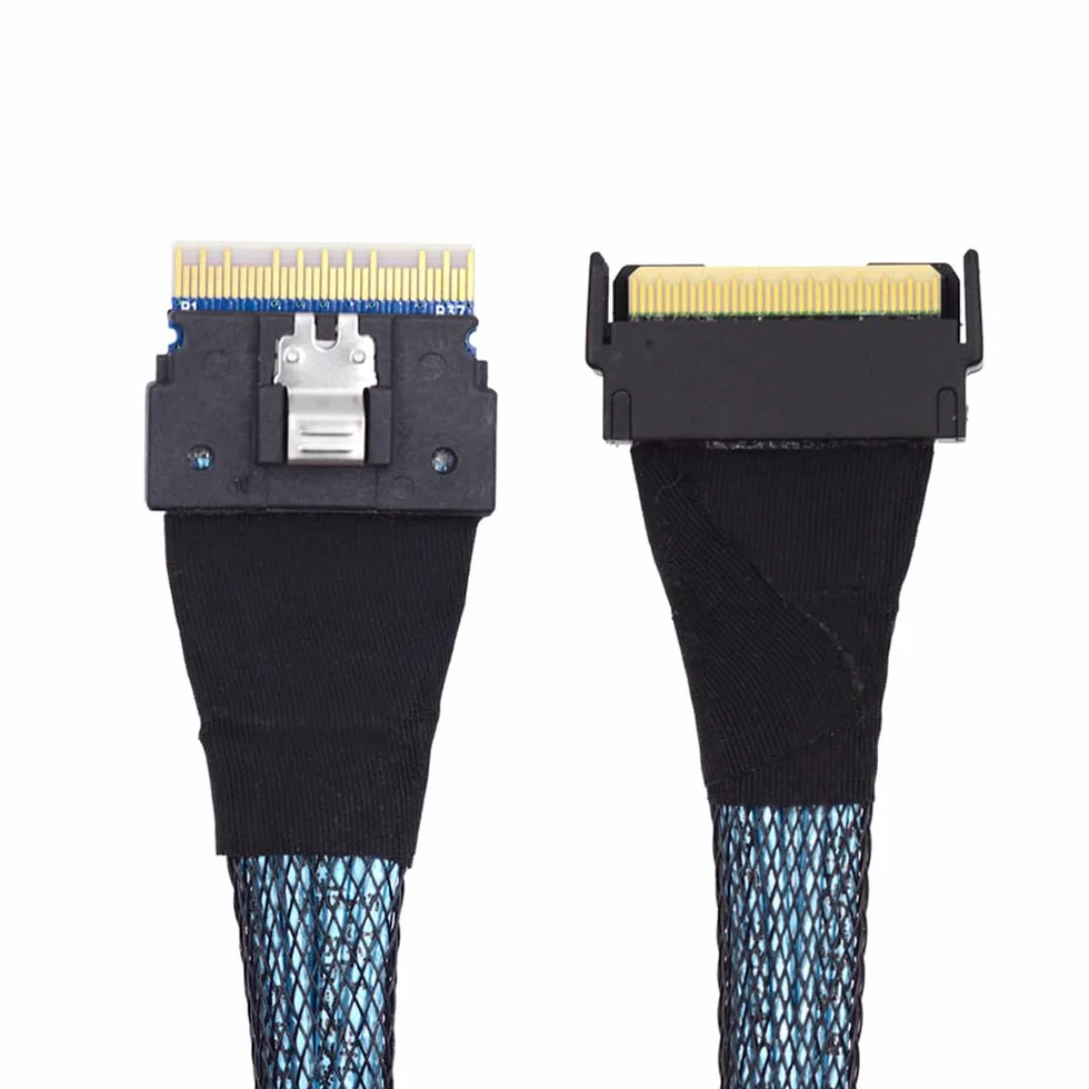 PCI-E 5.0 Mini Cool Edge IO MCIO PCI-E Slimline 8i 74Pin macho a SFF-8654 SAS 4.0 74Pin macho Cable extensor 50cm