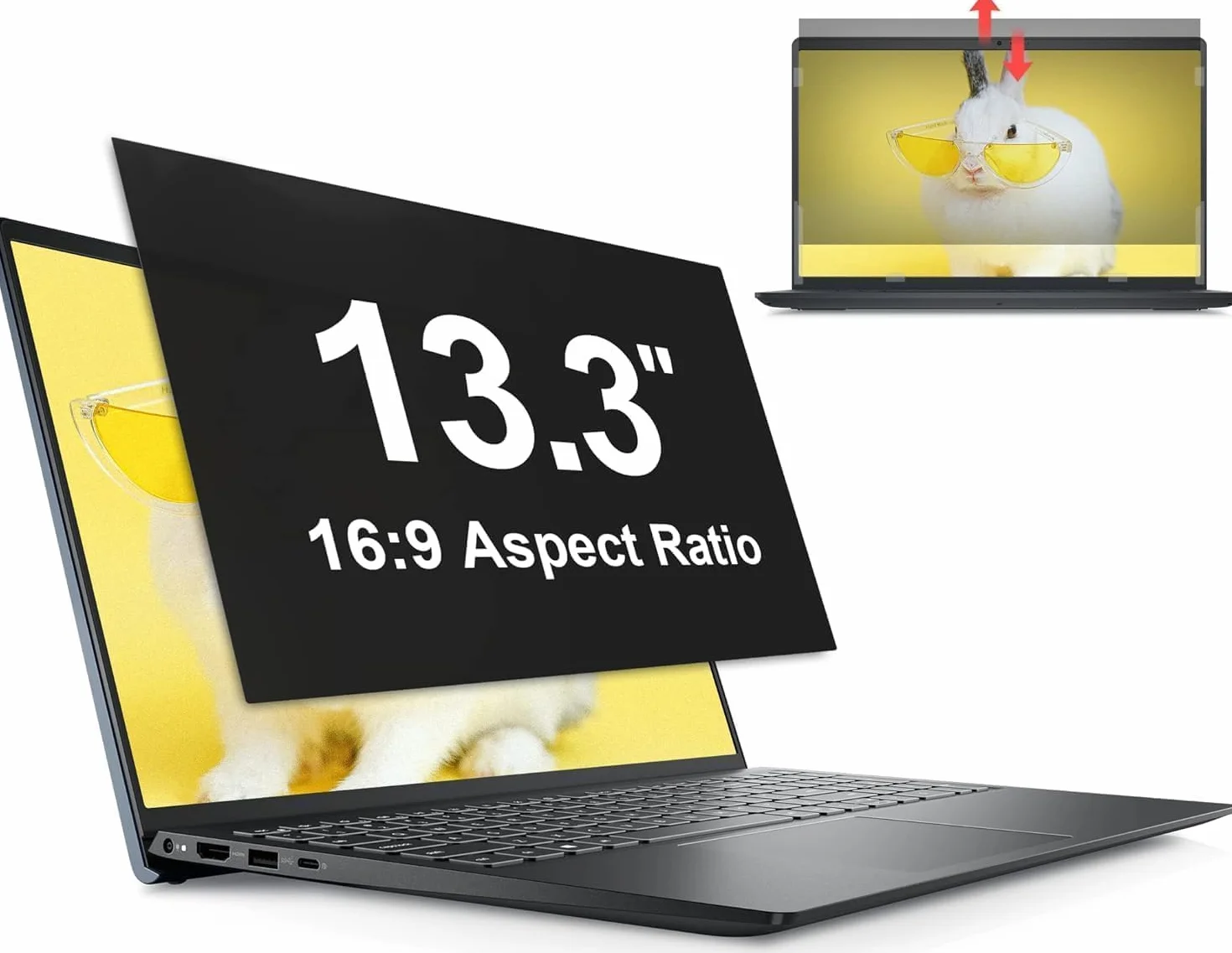Pantalla de Privacidad Para Portátil de 13.3 Relación de Aspecto 16:9, Protector de Filtro Antirreflejo de Luz Azul, Privacy de Film Extraíble Compatible con Lenovo/HP/Dell/Acer/Samsung/Asus/Toshiba