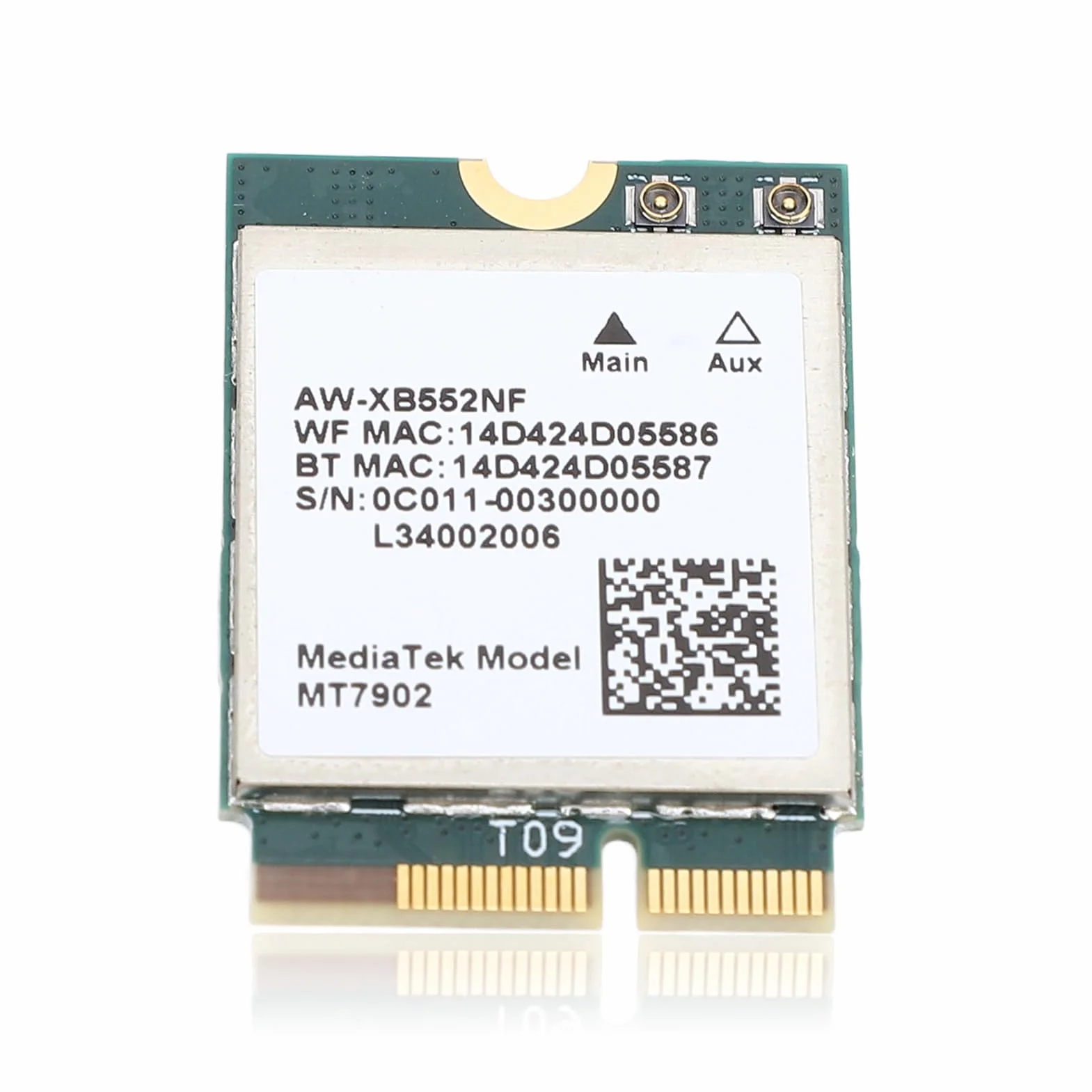 Tarjeta de Red Inalámbrica MT7902 WiFi 6E, M.2 2400Mbps 2,4GHz 5GHz 6GHz Tarjeta de Red WiFi de Triple Banda con Adaptador de Red Bluetooth 5.2 para 10 11 para Linux