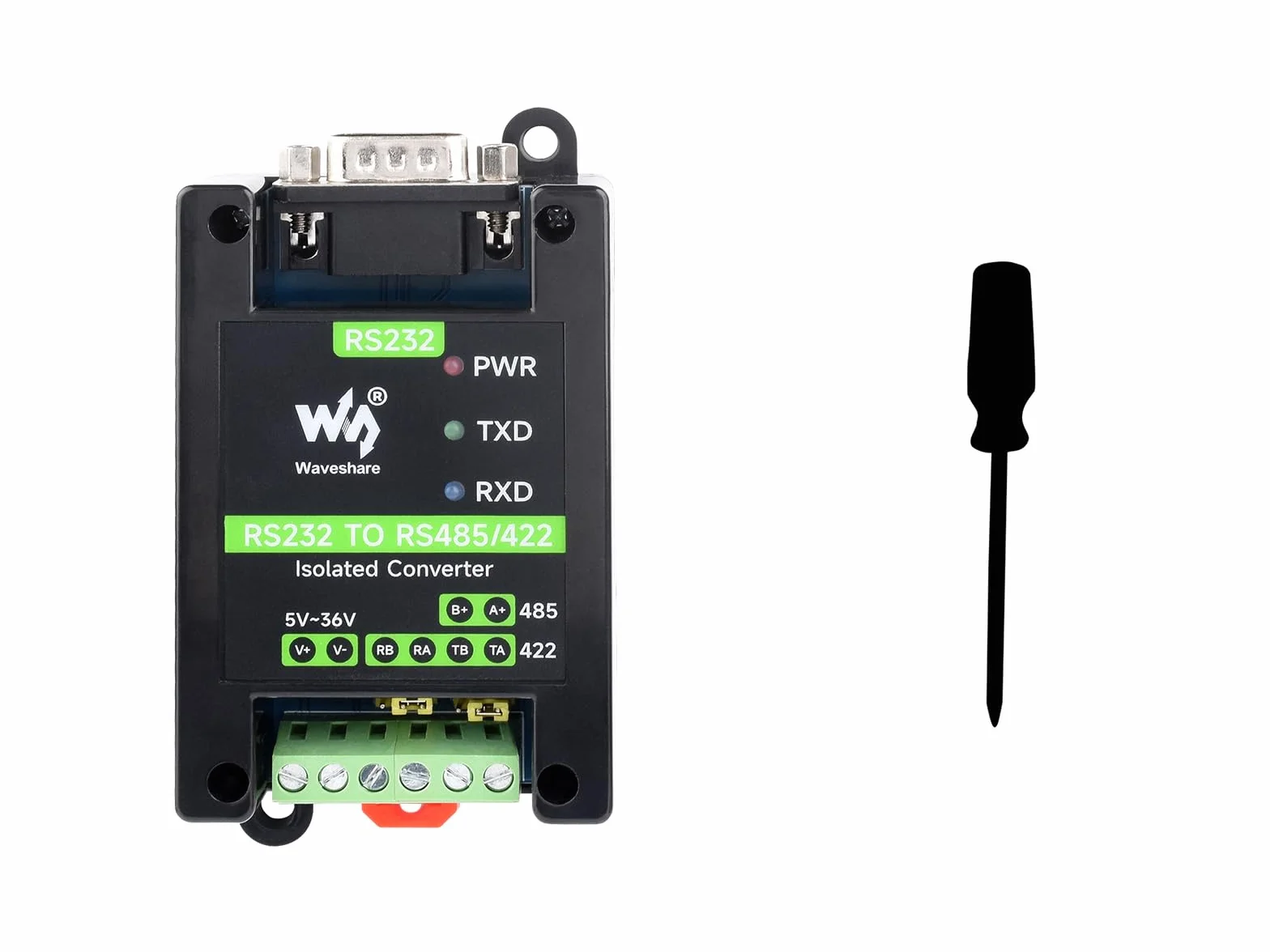 Waveshare RS232 To RS485/422 Active Digital Isolated Converter Onboard Original SP3232EEN&SP485EEN Chip RS232 DB9 Male Port for Industrial Control Equipment&High Communication Requirement Application