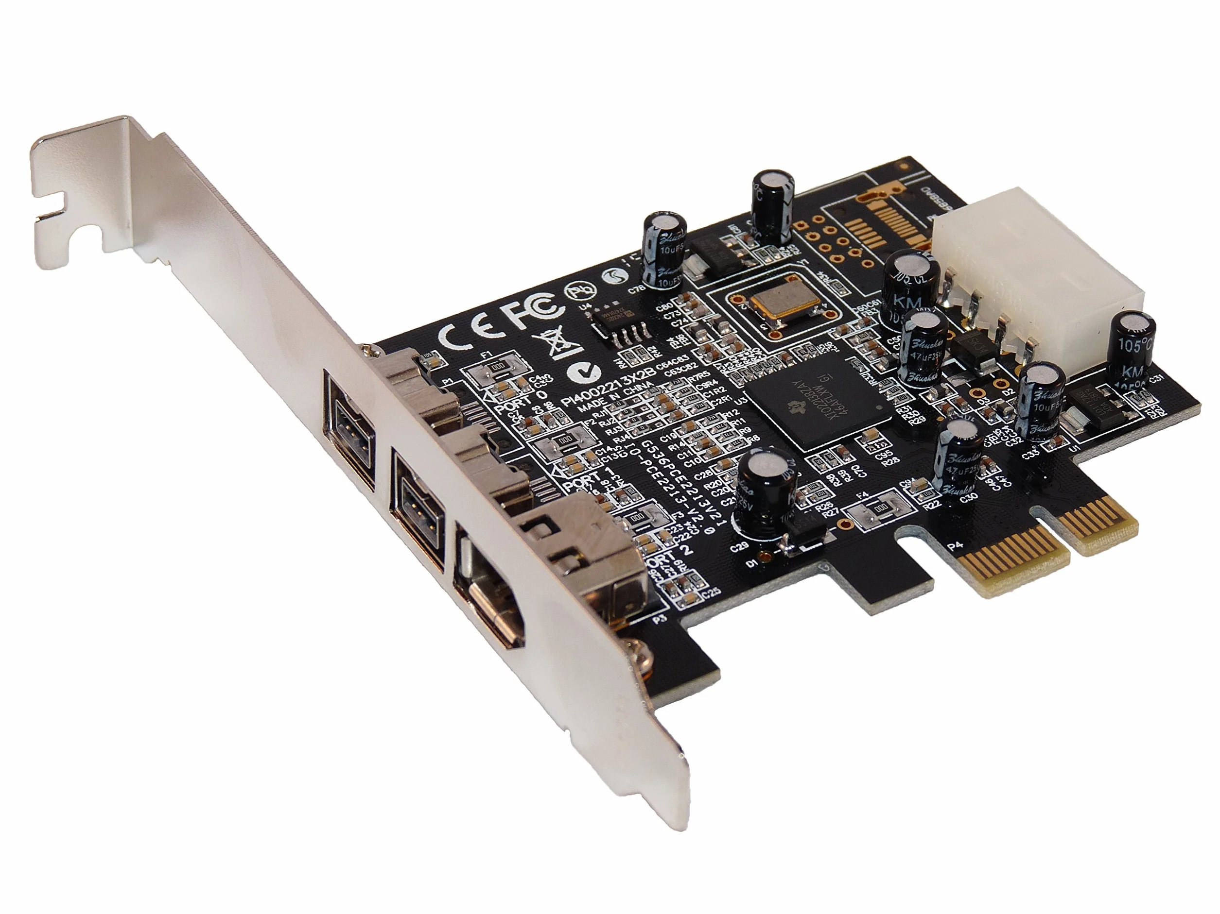 Tarjeta CONTROLADORA PCI Express 1X (PCIe) Puertos FIREWIRE 800 IEEE1394B y 1 Puerto FIREWIRE 400 IEEE1394a. Chipset Texas Instrument - by Computer Distrcit