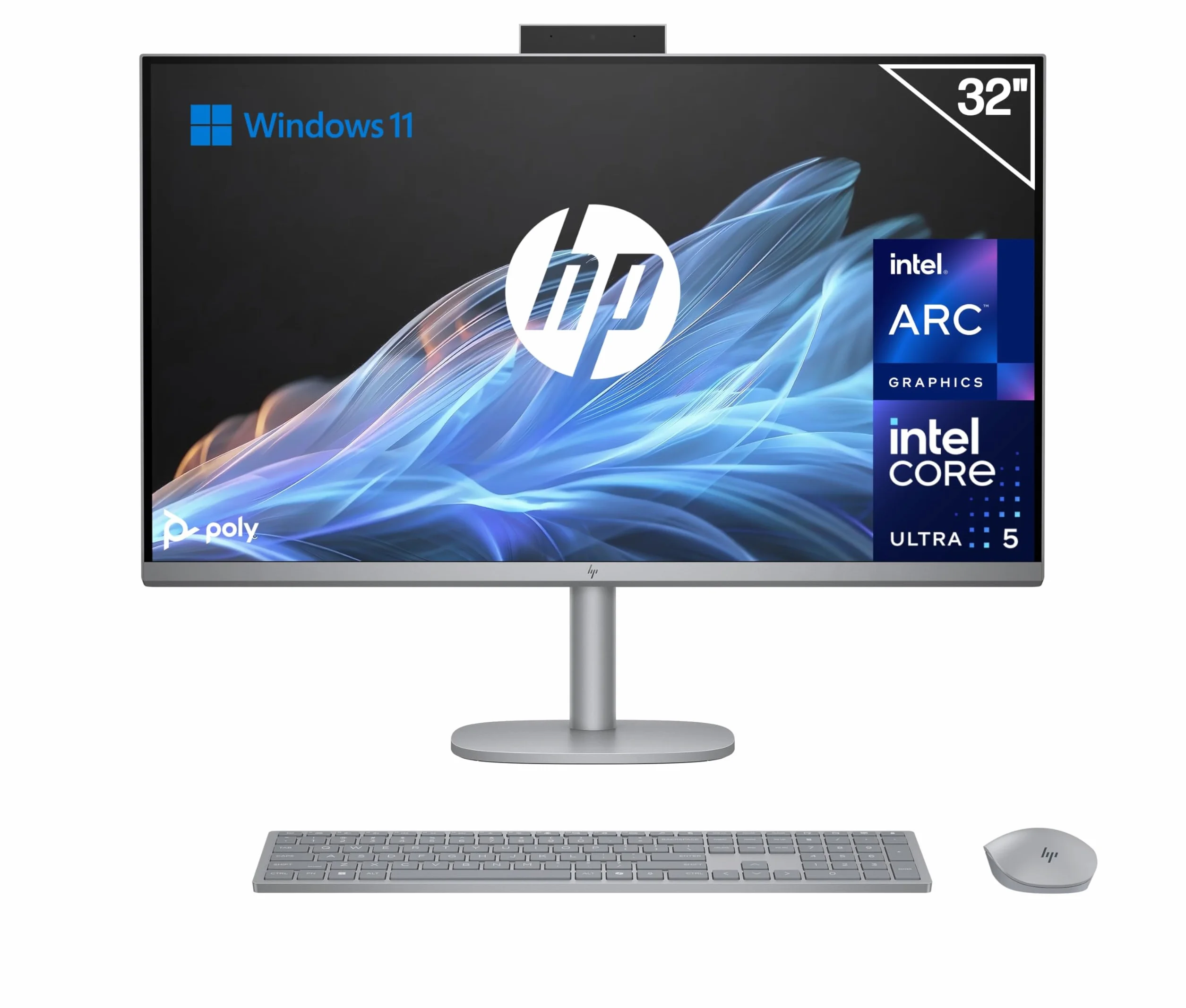 HP OmniStudio X All-in-One 32 UHD 4K (Procesador Intel Ultra 5-125H, 16GB RAM, 1TB SSD, Gráfica Intel ARC, Windows 11) - Teclado QWERTY Español - Silver