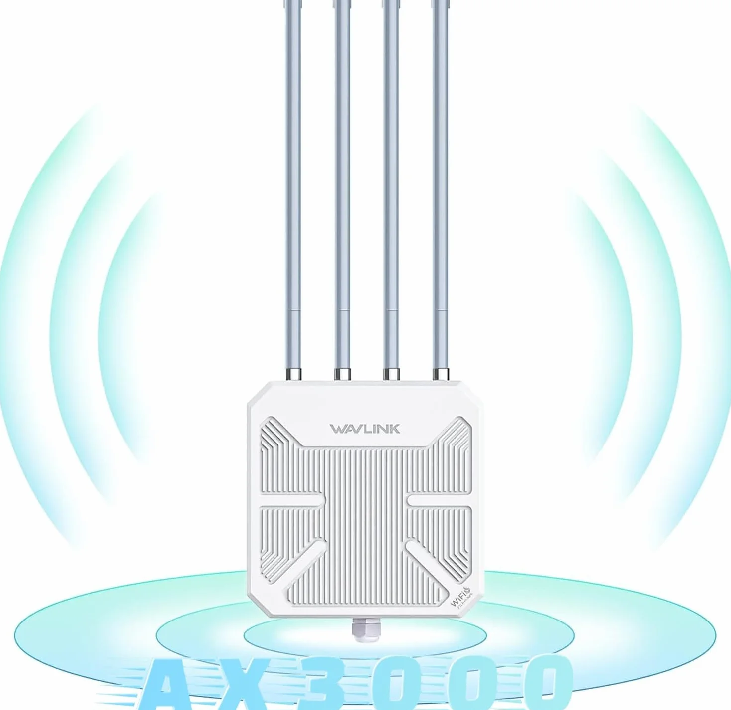 WAVLINK Repetidor WiFi Largo Alcance WiFi Exterior Potente, Amplificador Señal WiFi Antena WiFi Extender WiFi 6 Wavlink AX3000 Mesh, Outdoor PoE Punto de Acceso WiFi, para Grandes Espacios Remotos