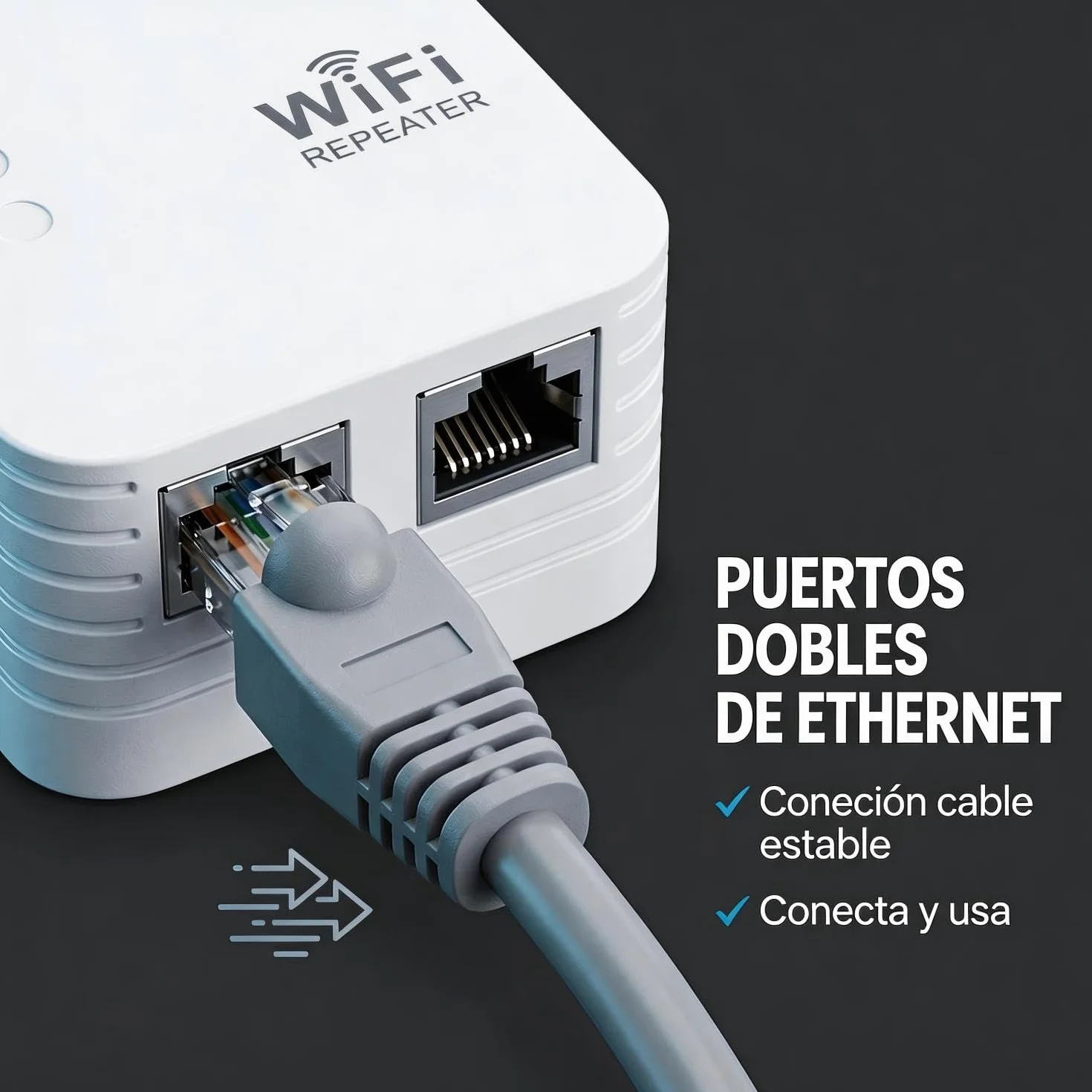 Repetidores WiFi,Amplificadores de señal WiFi,potentes amplificadores WiFi,Extensores WiFi,con 6 Antenas,2 Puertos LAN,Cobertura de hasta 10000 m²,Adecuado para oficinas y hogares,fácil de Instala
