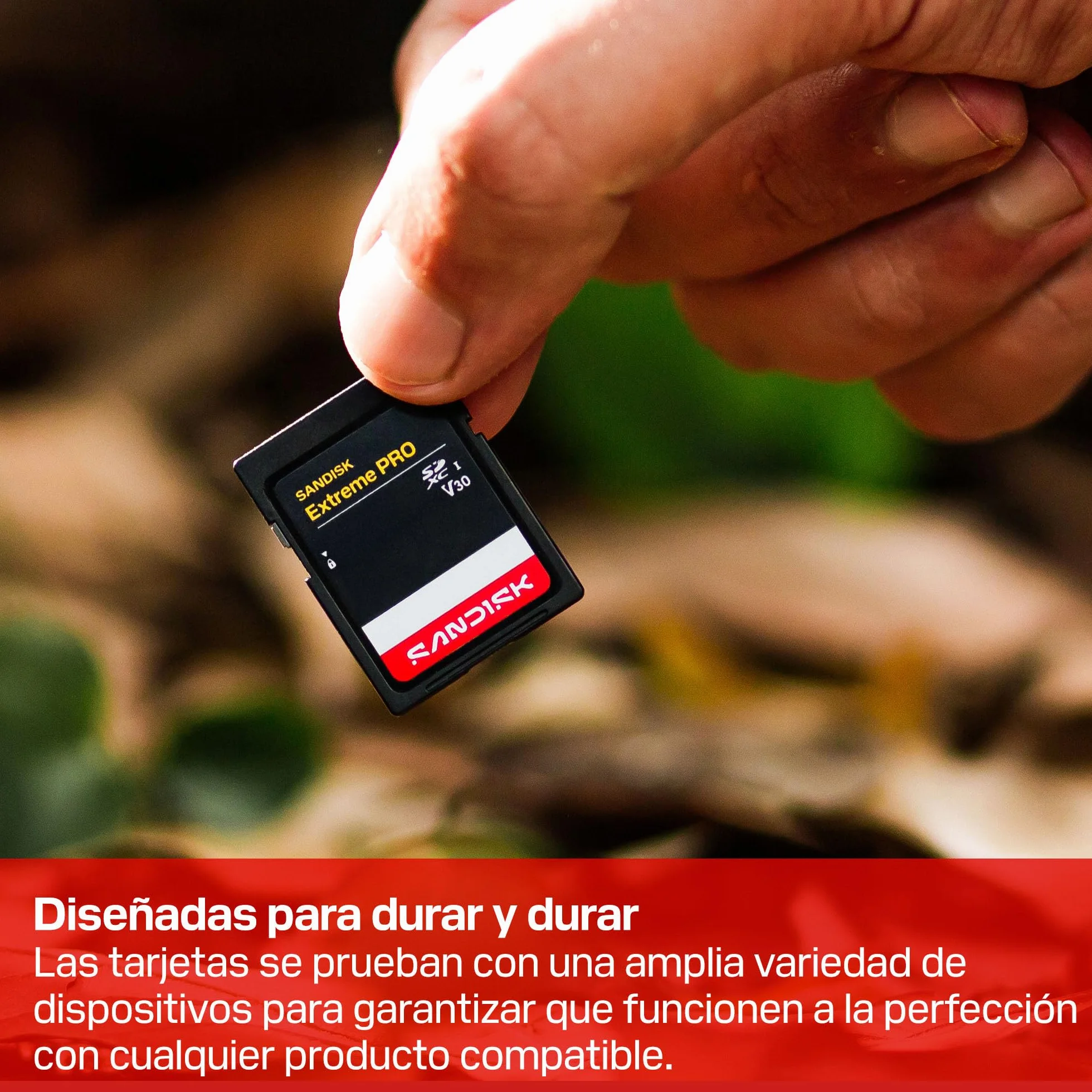 SANDISK Extreme Pro Tarjeta SD UHS-I de 128 GB (con hasta 250 MB/s de Velocidad de Lectura y 120 MB/s de Escritura, vídeos en 4K UHD, U3, V30) Memory Zone App