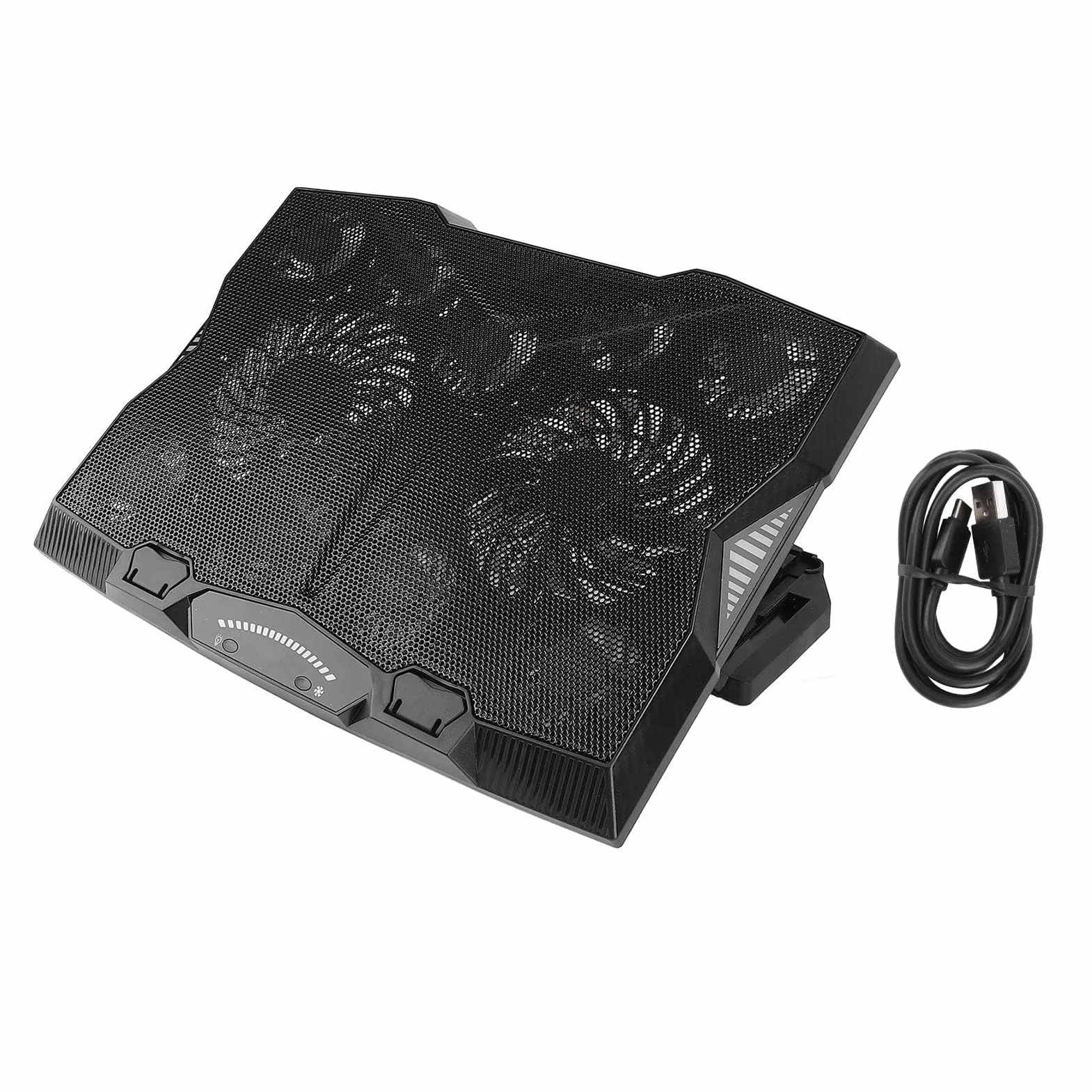 Soporte enfriador para computadora portátil, ajuste de múltiples ángulos, 3400 RPM, 5 niveles de altura, 11 ventiladores, almohadilla de enfriamiento para computadora portátil con