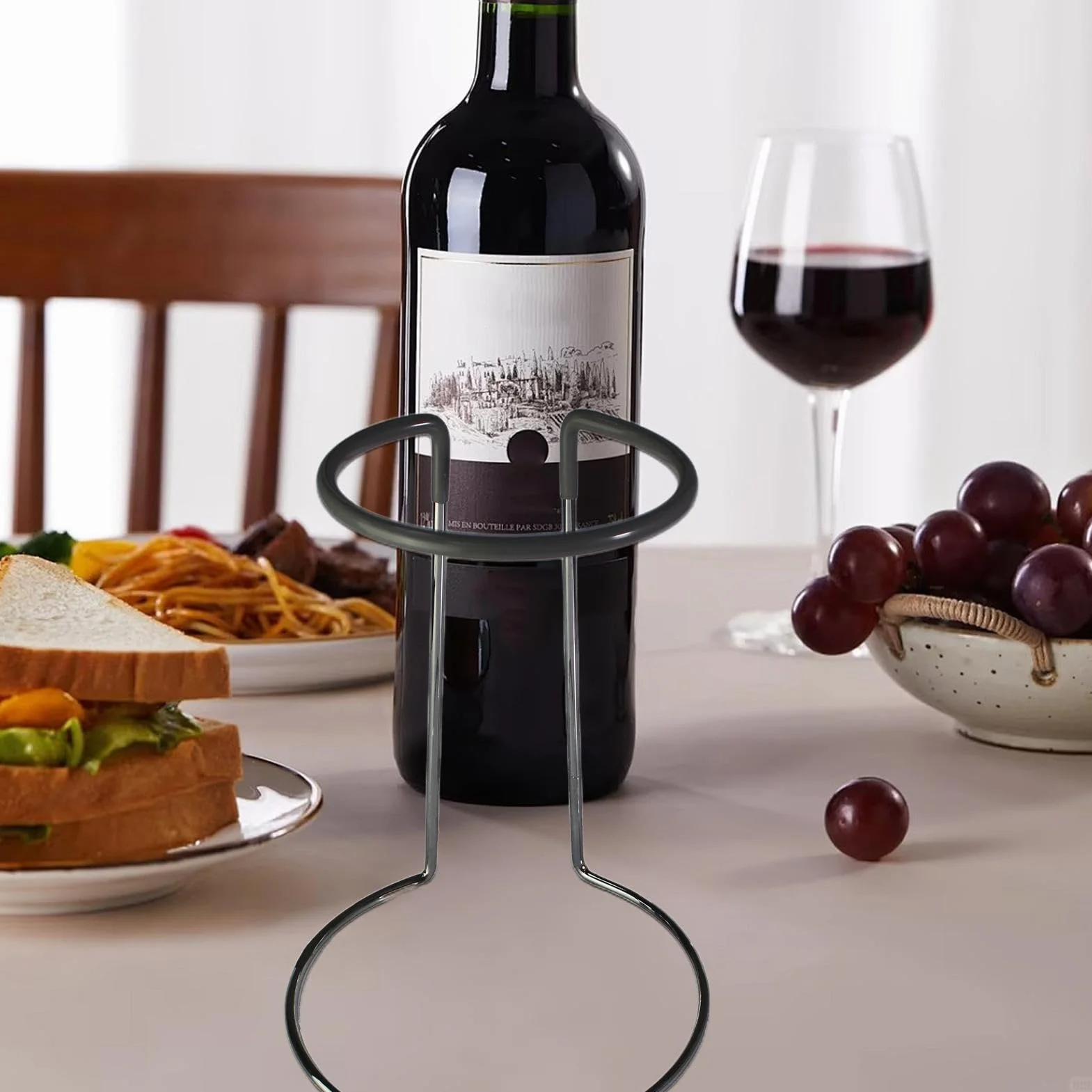 Soporte de secado para decantador de vino, estante con parte superior recubierta de goma
