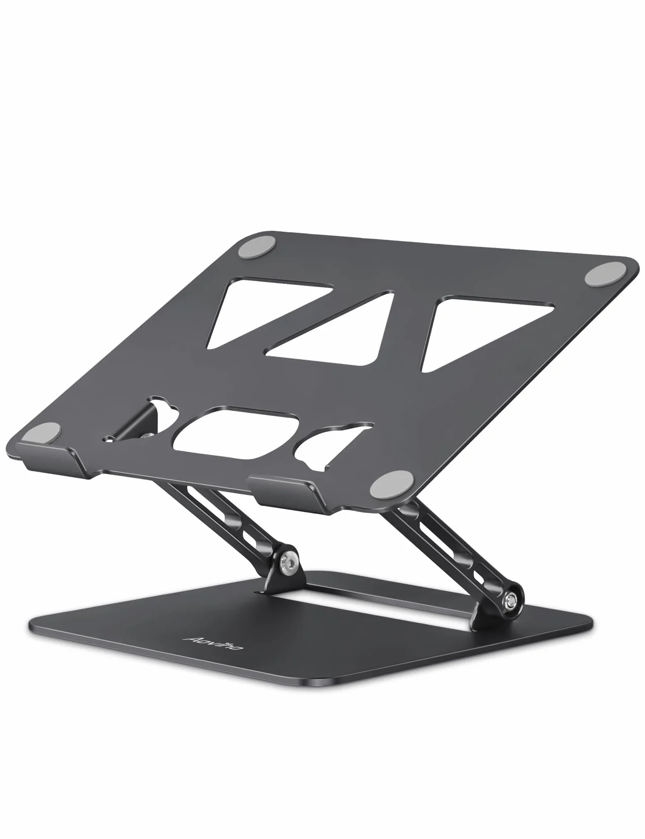 Aoviho Soporte para portátil – Soporte ajustable para computadora portátil – Soporte plegable para computadora portátil MacBook Air Pro HP Lenovo Dell Samsung Chromebook, hasta 17 pulgadas (negro)