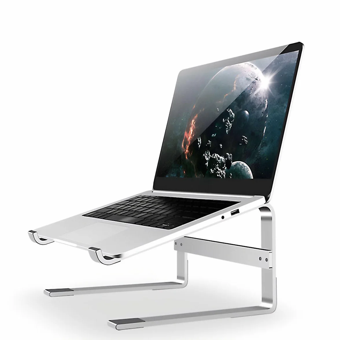 MMOBIEL Soporte Alto para Portátil - Elevador de 10 a 18 Pulgadas - Soporte Ventilado Universal para Portátil – Laptop Stand Compatible con MacBook, ASUS, Acer y más – Aluminio