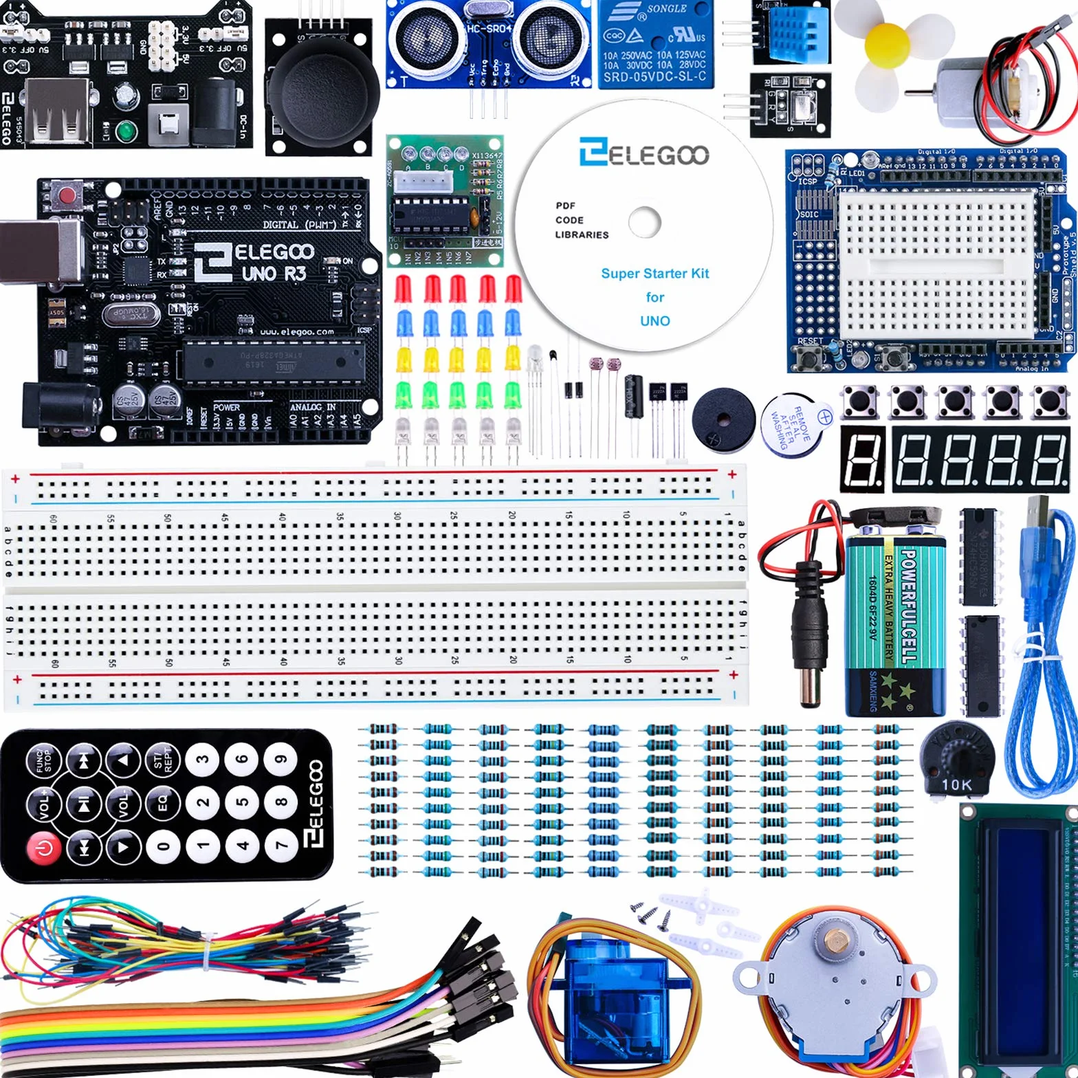 ELEGOO - Kit de iniciación Super con guía de Uso francés para Principiantes y Profesionales, Compatible con Arduino IDE