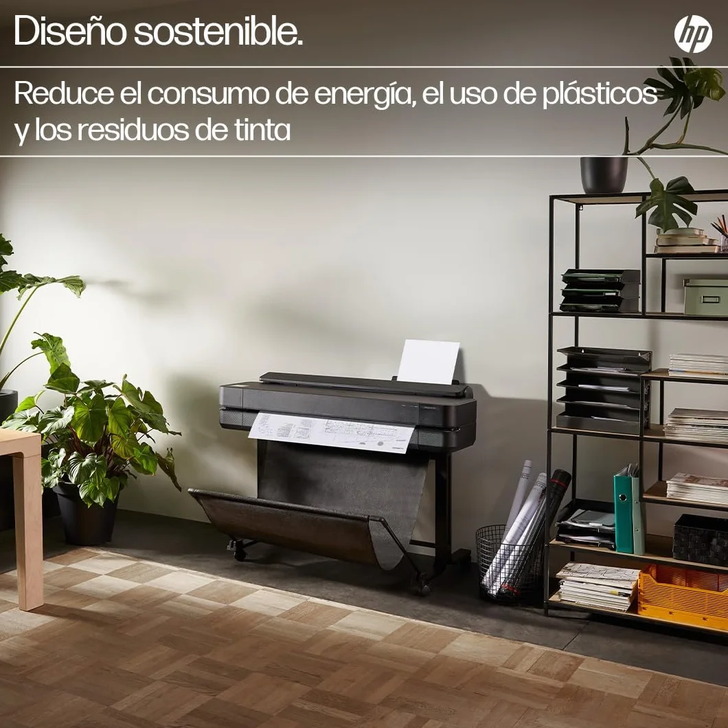 HP DesignJet T650, 61cm (5HB08D), Impresora Gran Formato, Plotter, Estándar A4-A1, 81 Impresiones A1/h, Wi-Fi,Ethernet,USB, 2400x1200 dpi,Metal Reciclado, Edición 2025, Garantía 2 Años, Click, Negro