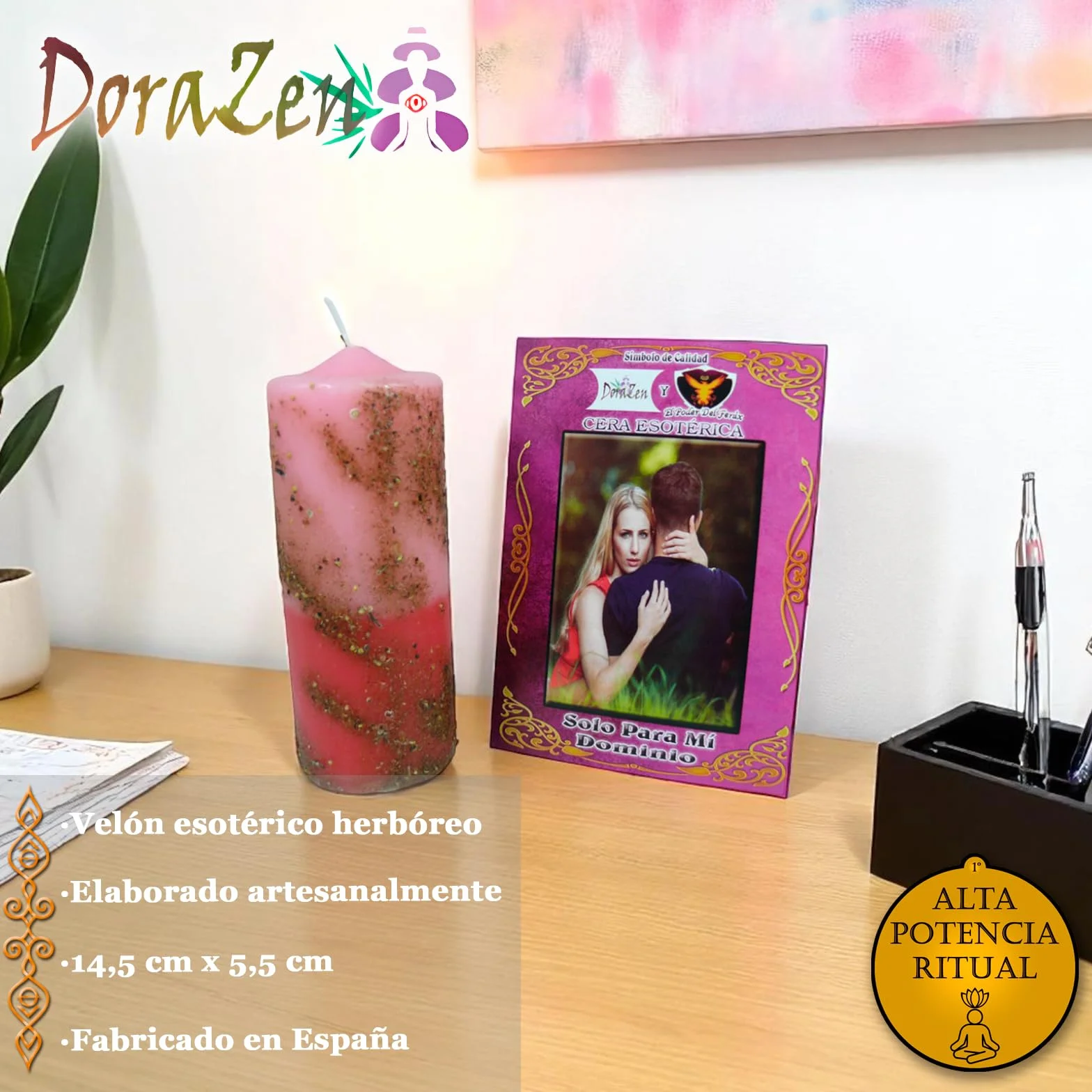 Velón Herbóreo Solo para mí - Ritual místico para el amor verdadero y el control emocional - Las Velas de Mariano