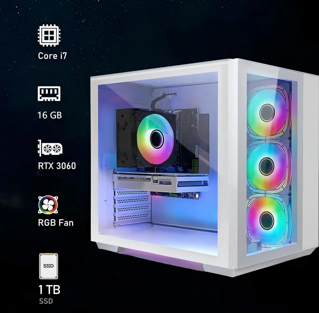 STGsivir PC Gaming, Ordenador de Sobremesa Gaming, Core i7 hasta 3.9 GHz, Nvidia RTX 3060 12GB GDDR6, 16GB RAM, 1TB SSD, WiFi 6, BT 5.0, Windows11 Pro