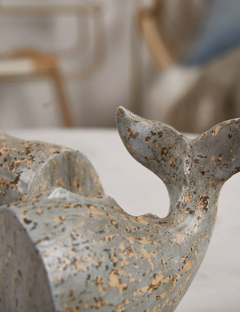 HAUCOZE Soporte de Libros Ballena Escultura Marina Decoración Moderna 24cm